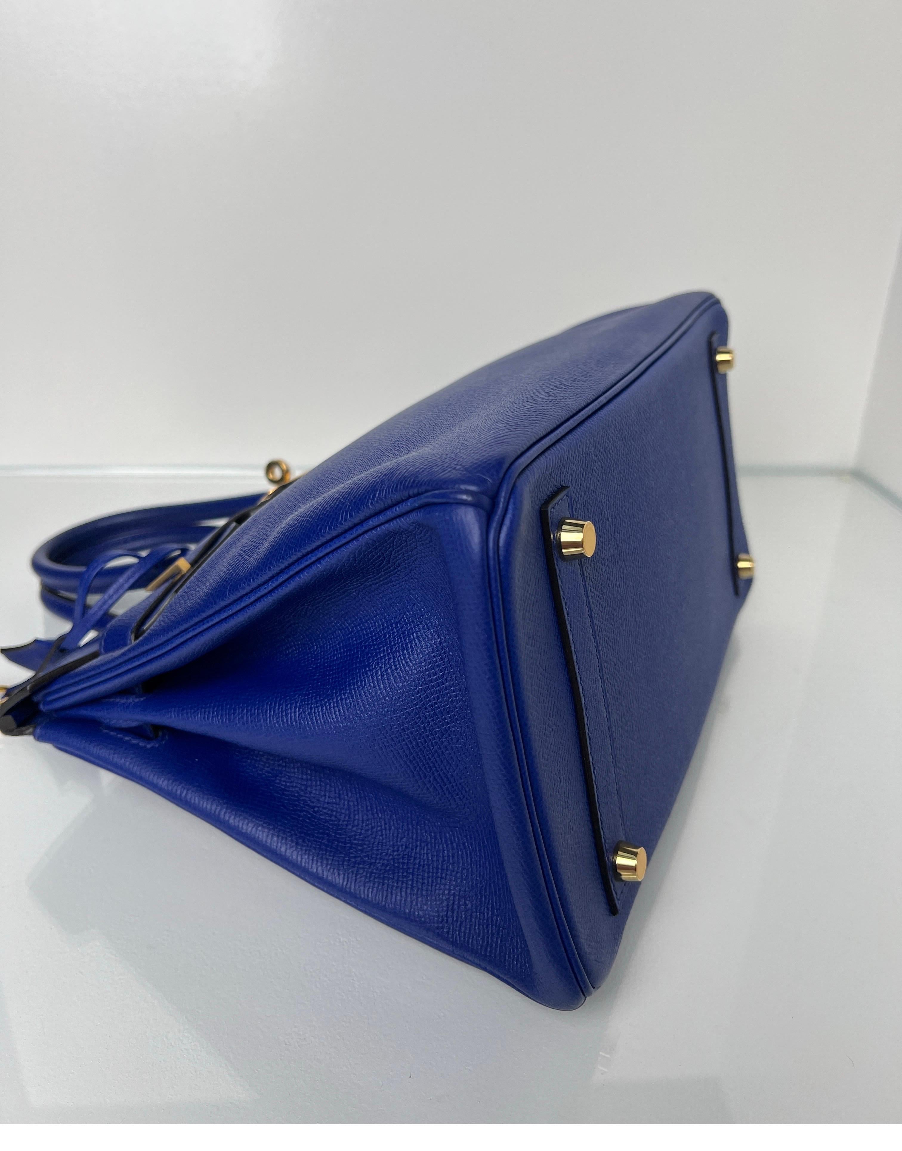 Hermes Blue Electrique Birkin 30 Bag 13