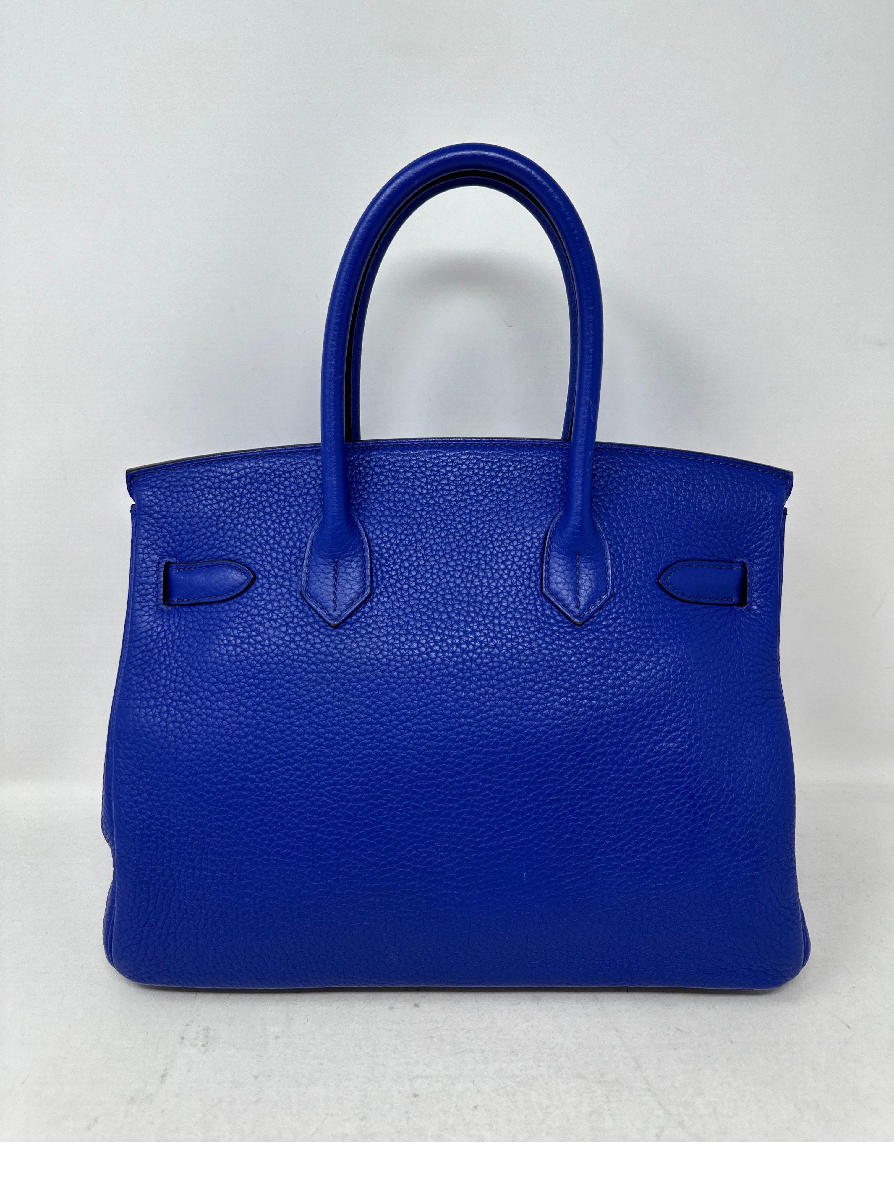 Hermes Blue Electrique Birkin 30 Bag 14