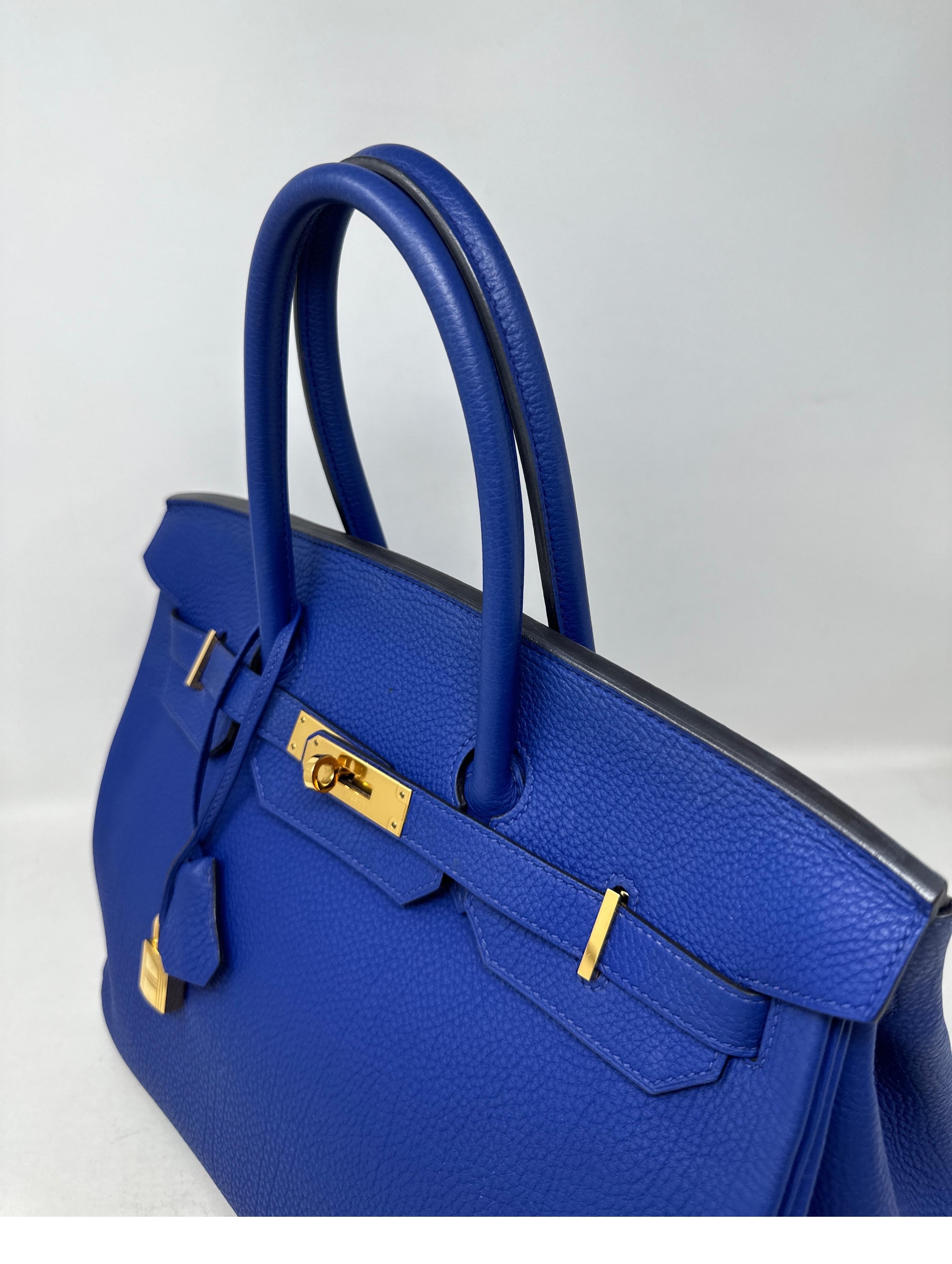 Hermes Blue Electrique Birkin 30 Bag 14