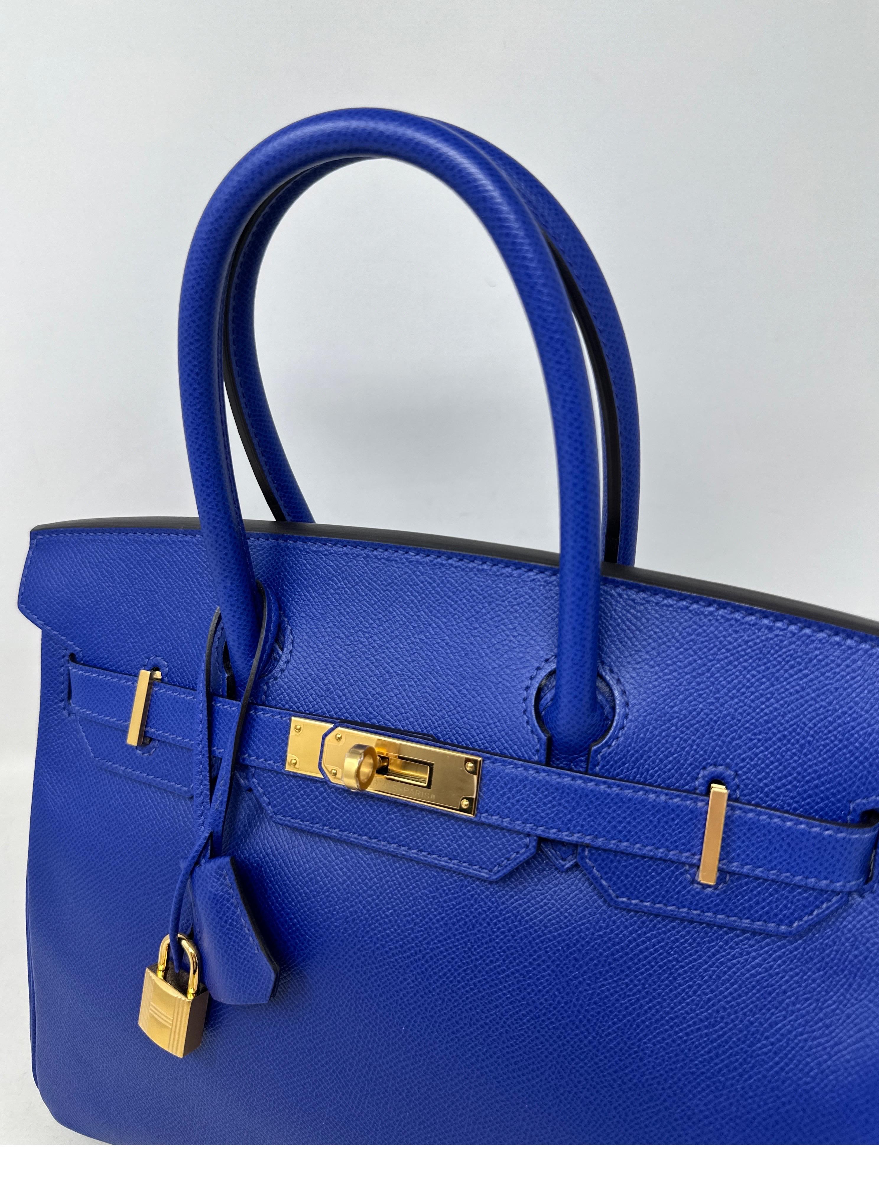 Hermes Blue Electrique Birkin 30 Bag 14