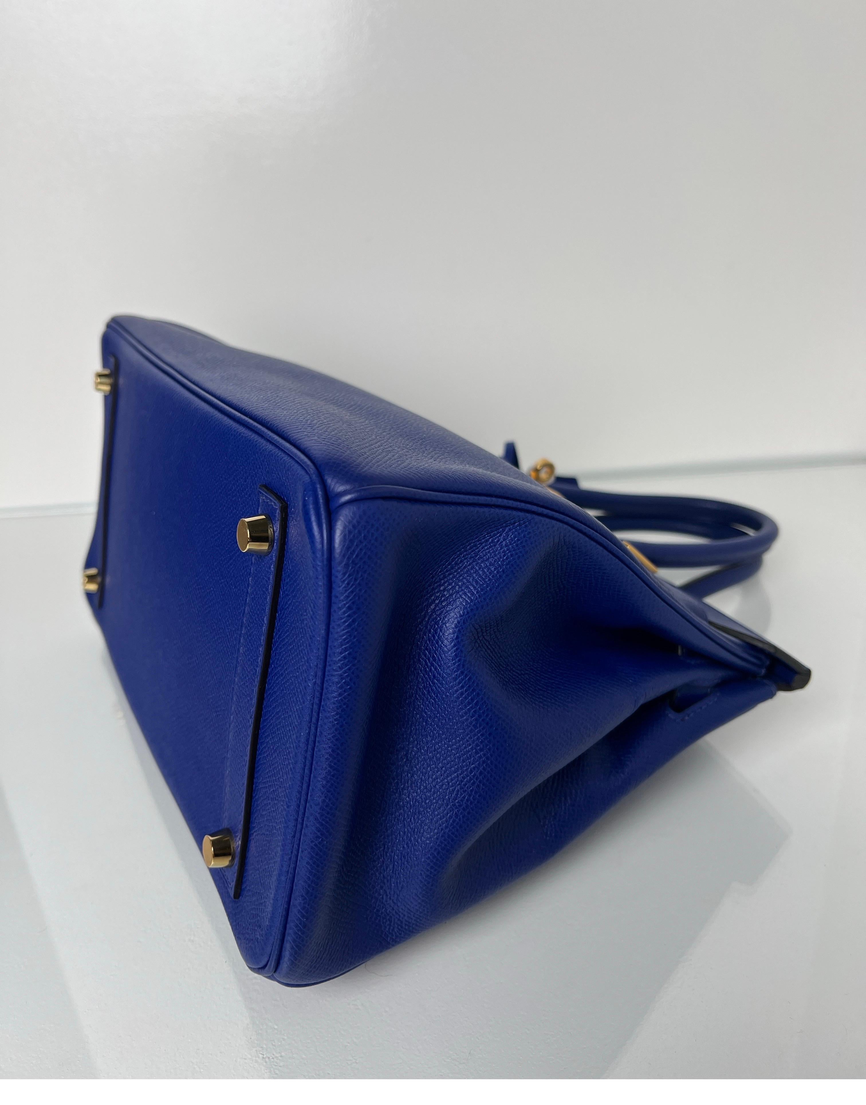 Hermes Blue Electrique Birkin 30 Bag 14