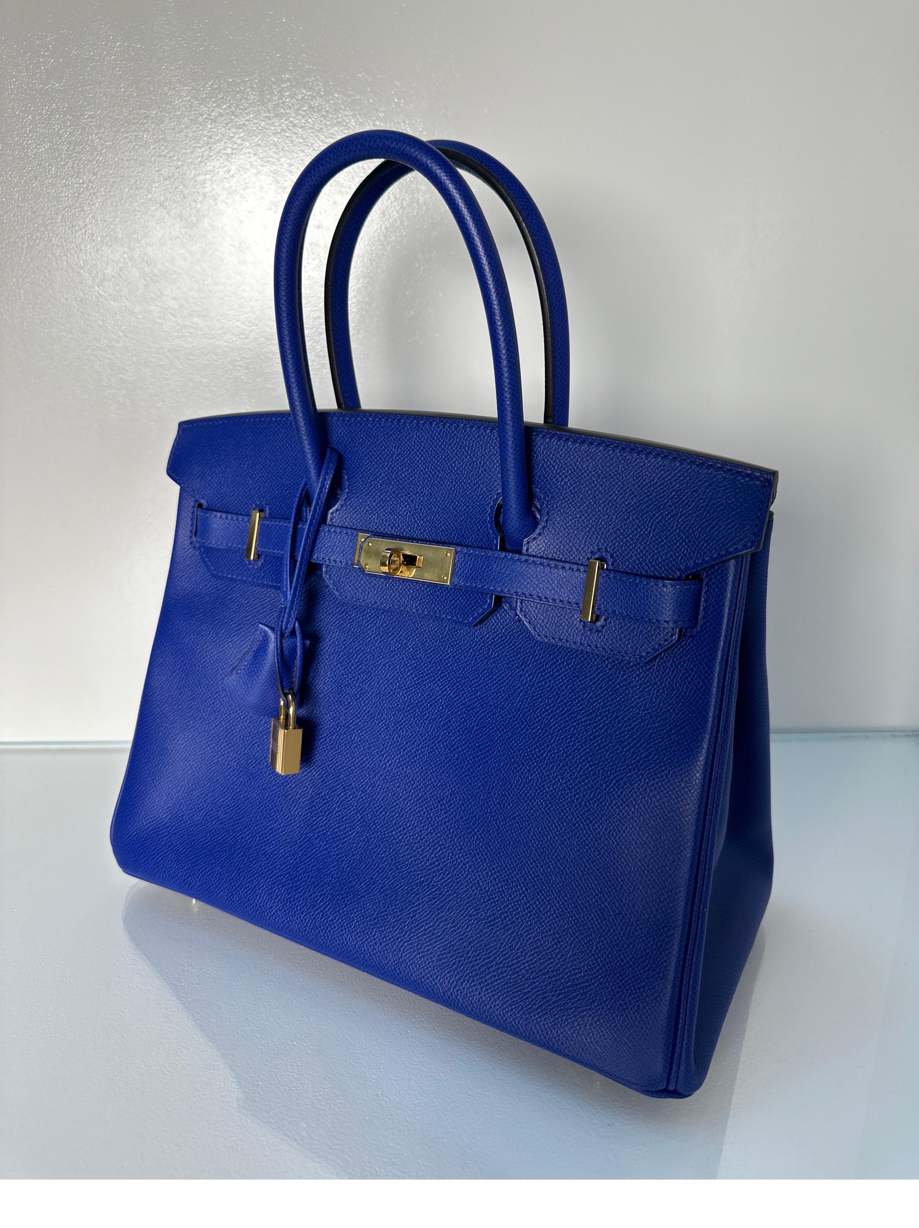 Hermes Blue Electrique Birkin 30 Bag 14