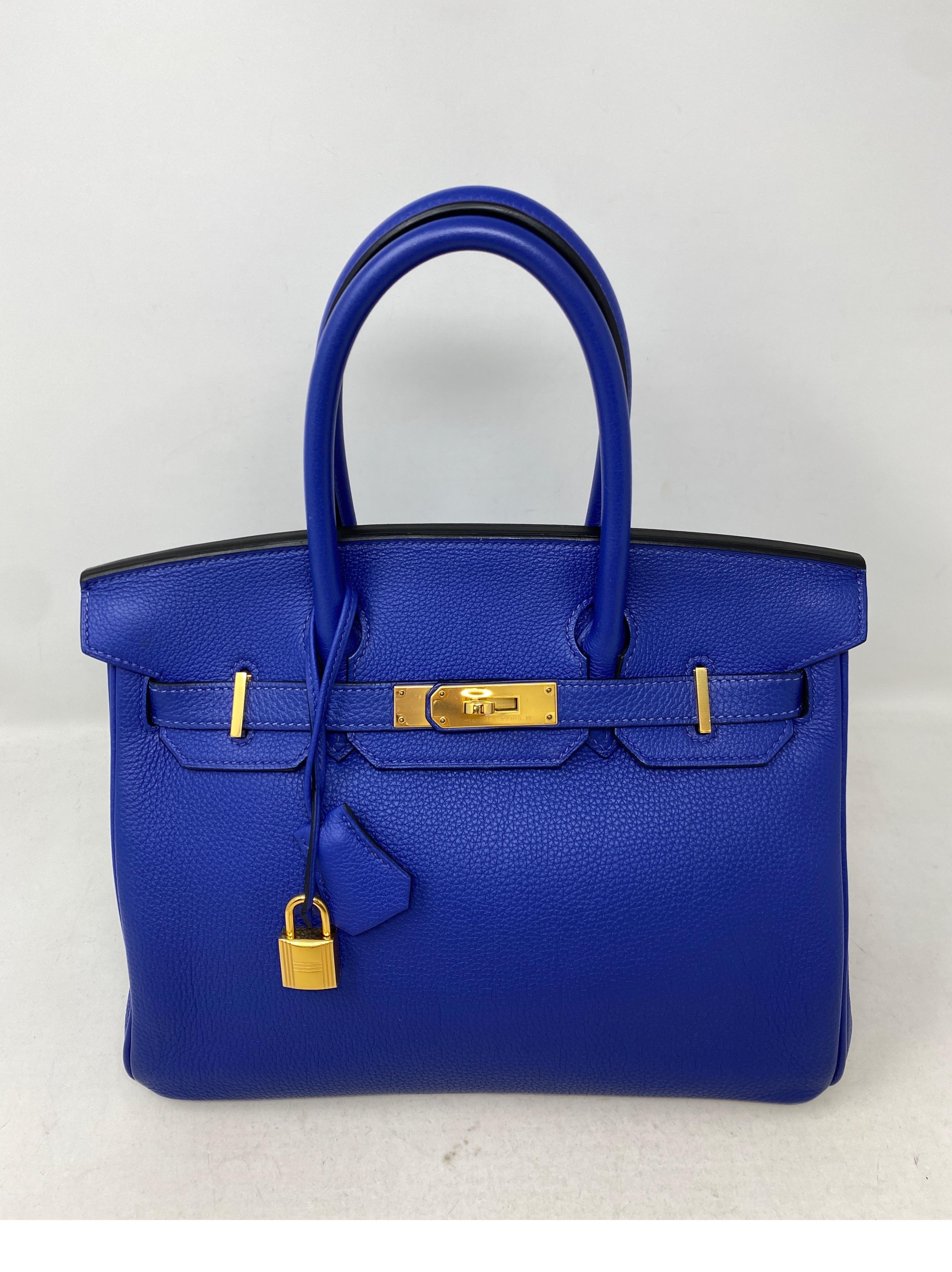 Hermès - Sac Birkin 30 Electrique bleu  15