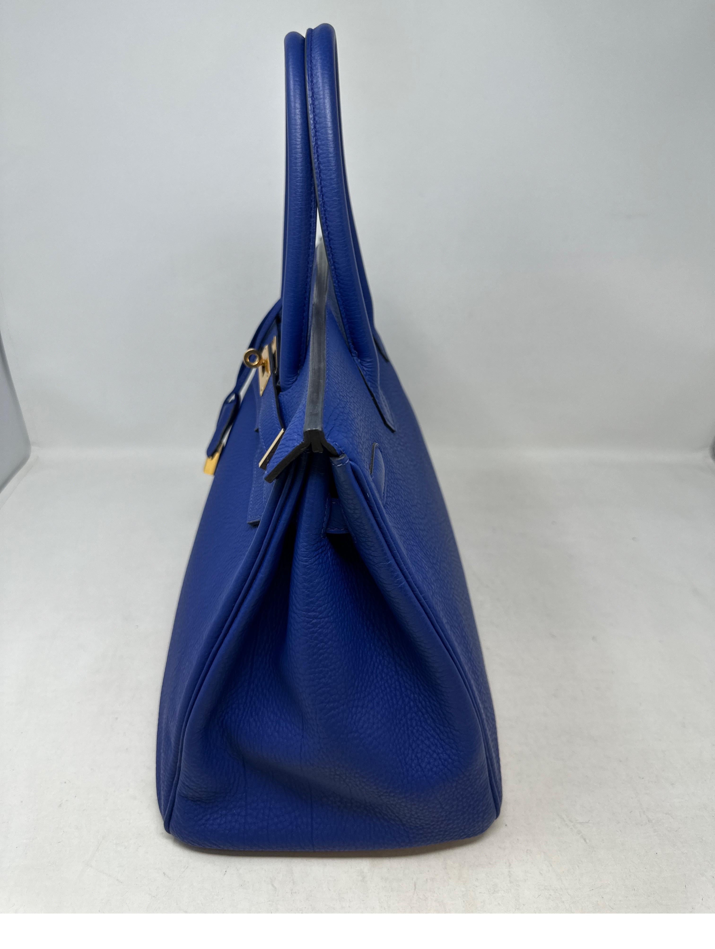 Hermes Blue Electrique Birkin 30 Bag 15