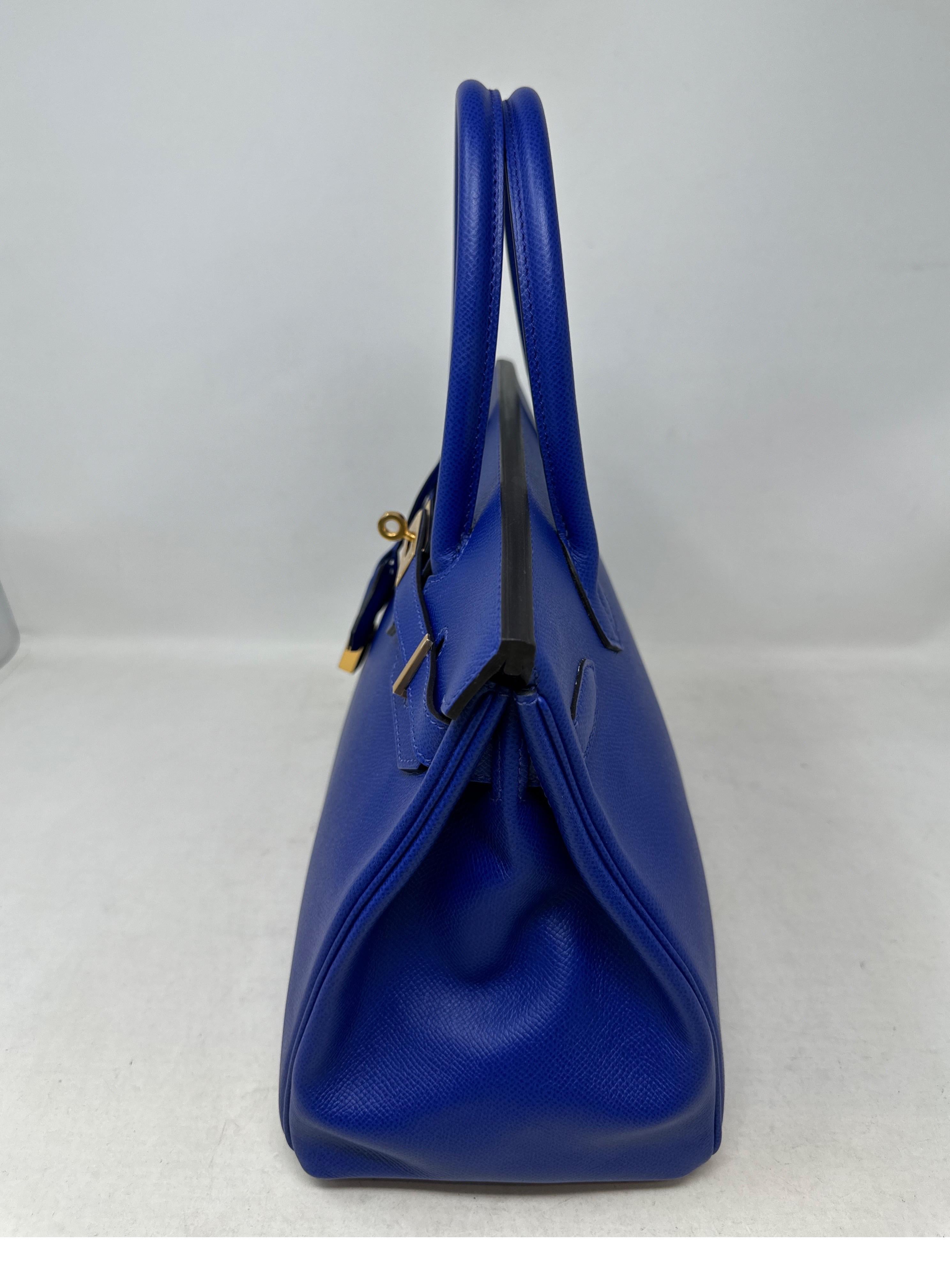 Hermes Blue Electrique Birkin 30 Bag 15