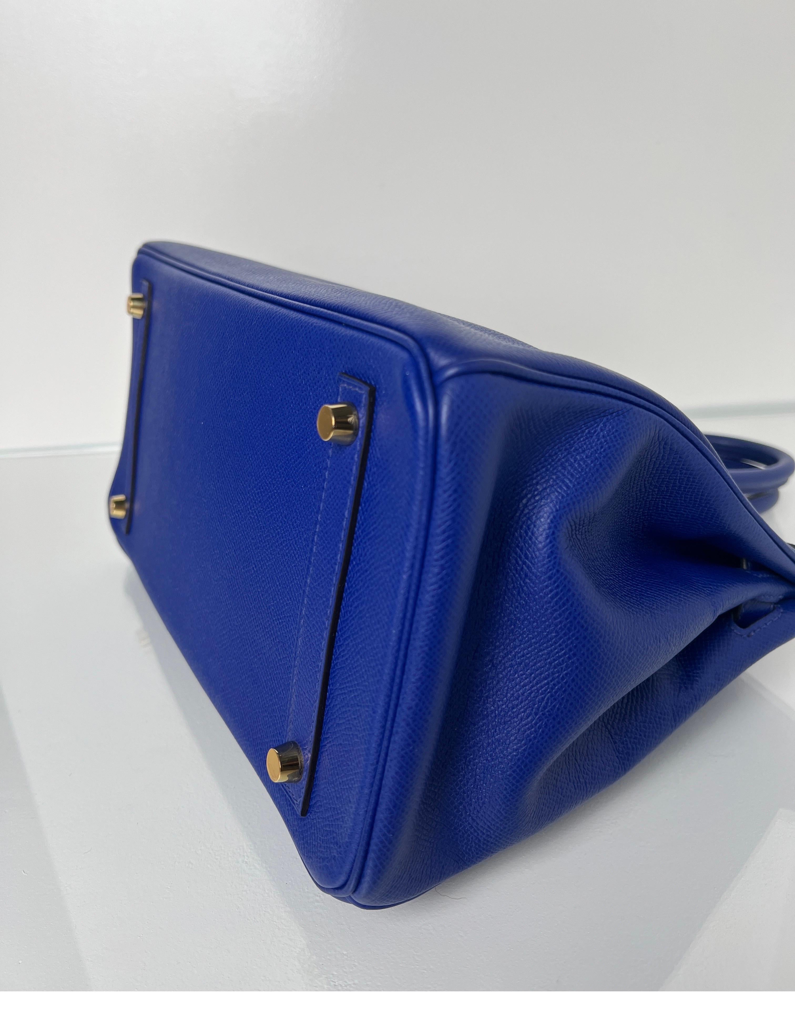 Hermes Blue Electrique Birkin 30 Bag 15