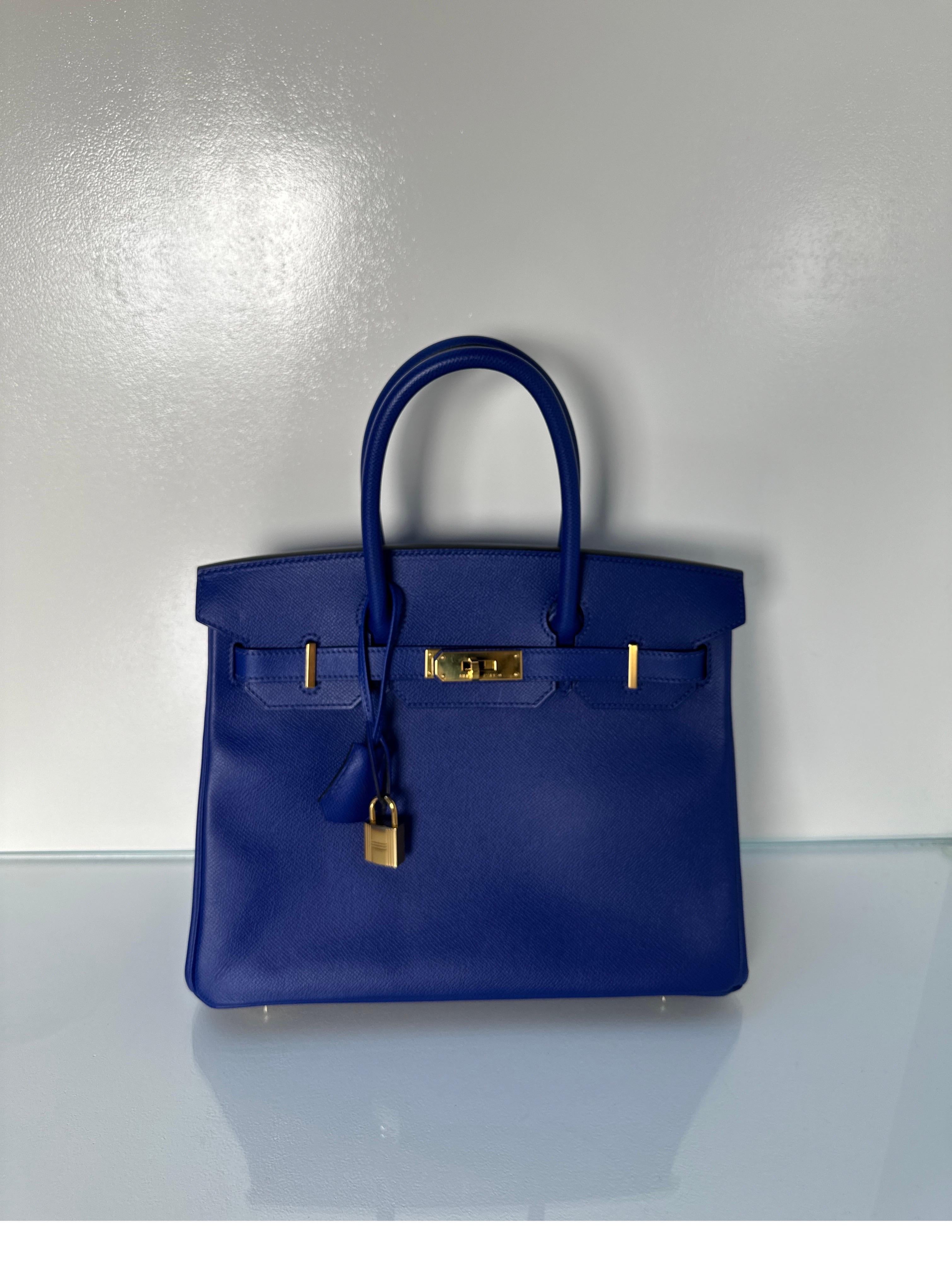 Hermes Blue Electrique Birkin 30 Bag 15