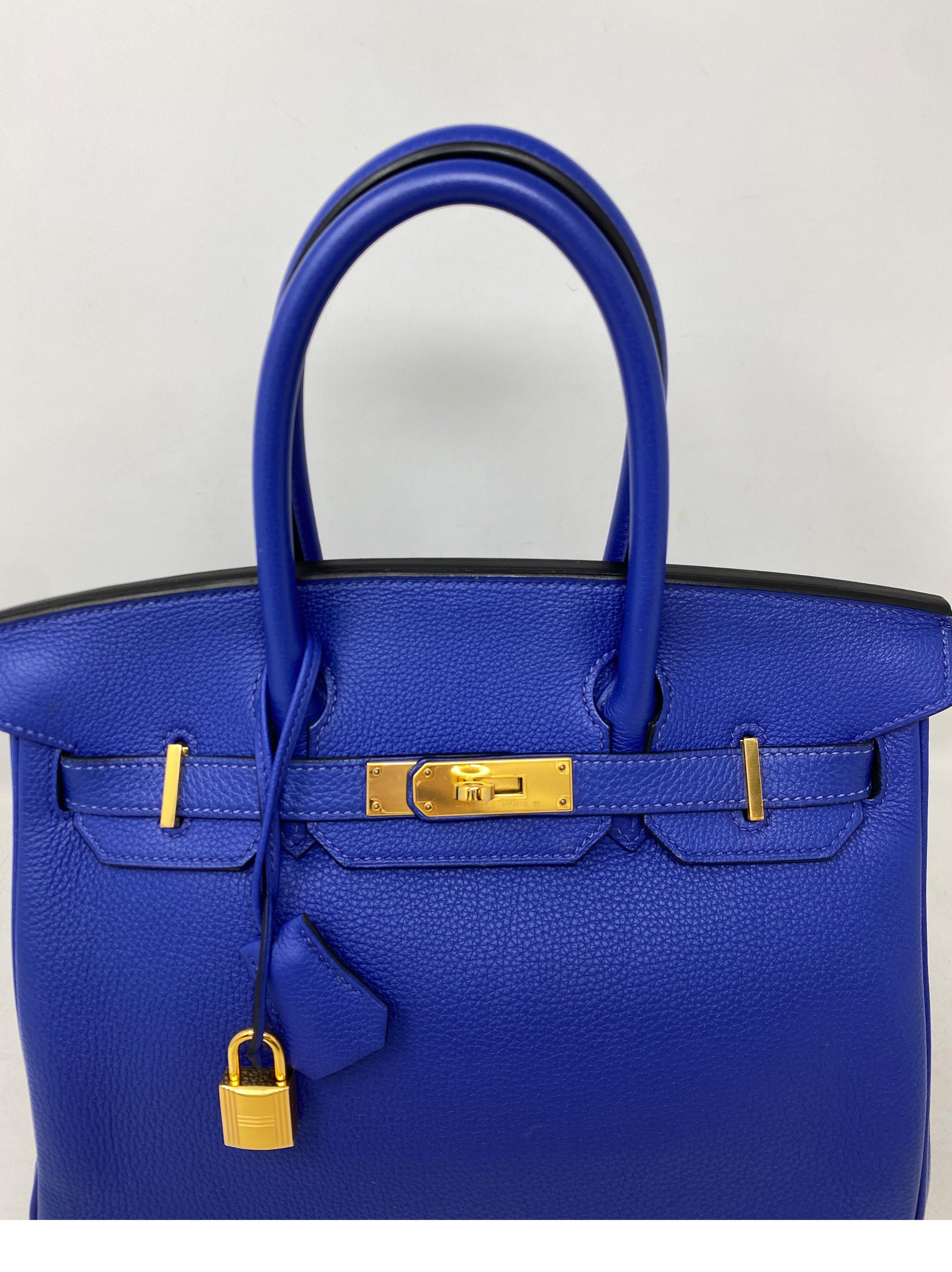 Hermès - Sac Birkin 30 Electrique bleu  16