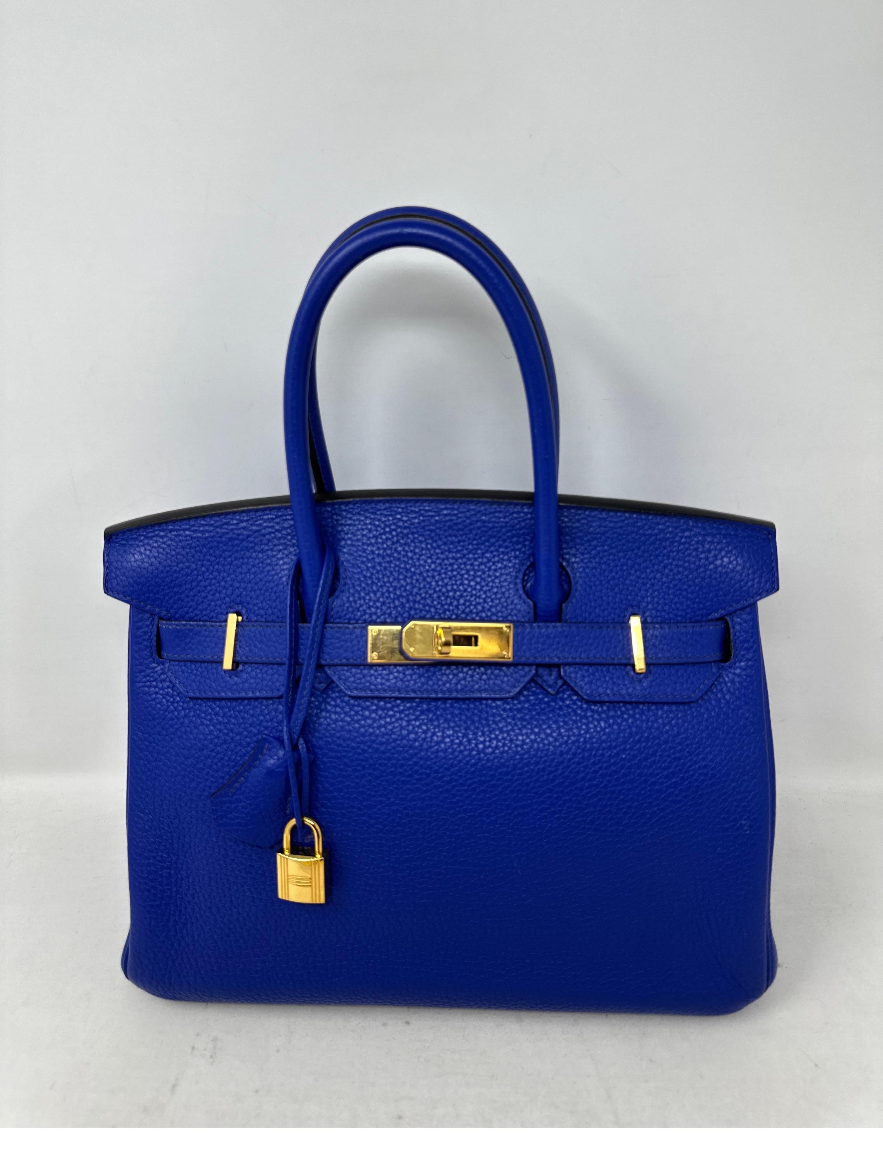 Hermes Blue Electrique Birkin 30 Bag 16