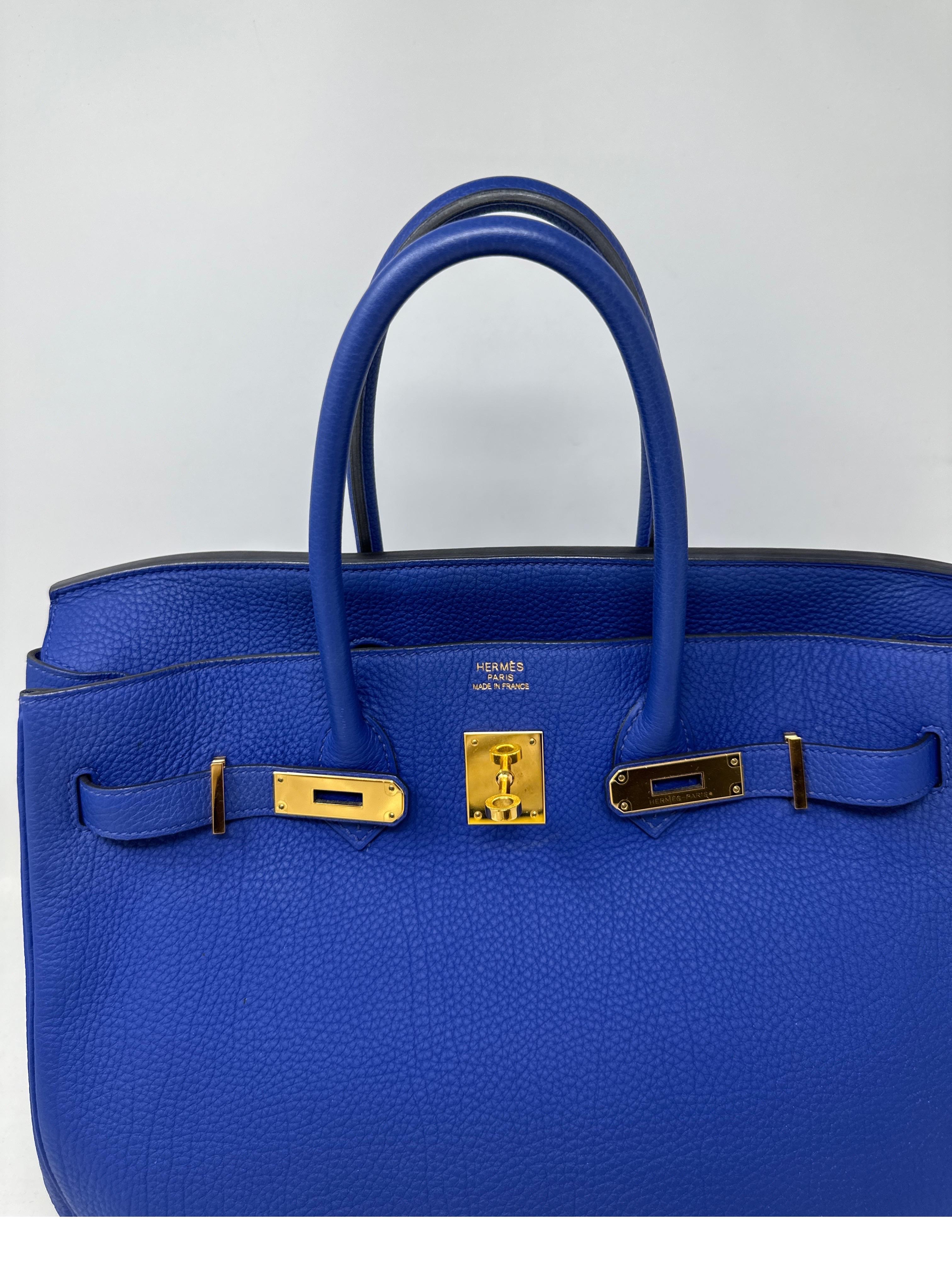Hermes Blue Electrique Birkin 30 Bag In Excellent Condition In Athens, GA