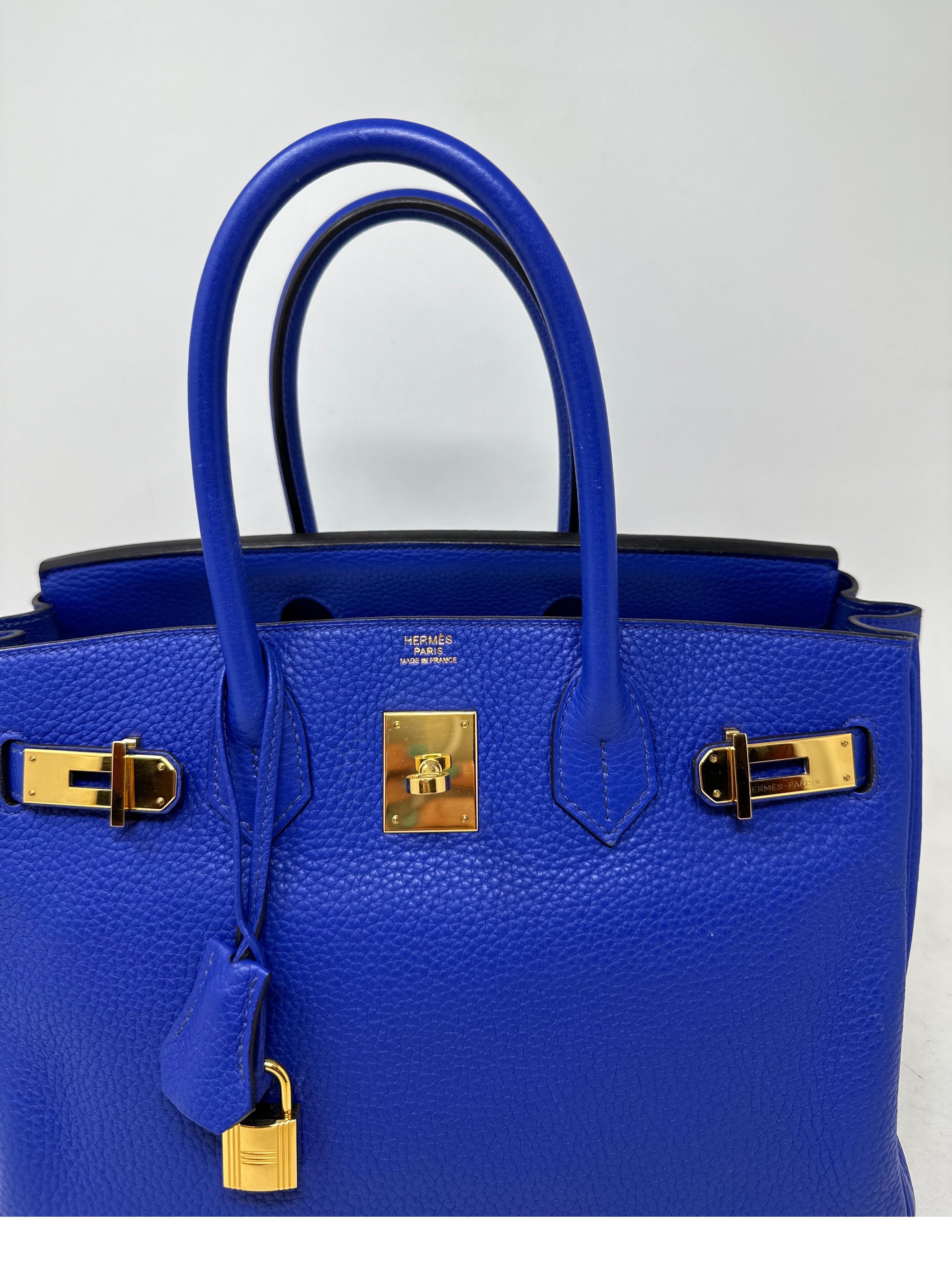 Hermes Blue Electrique Birkin 30 Bag 1