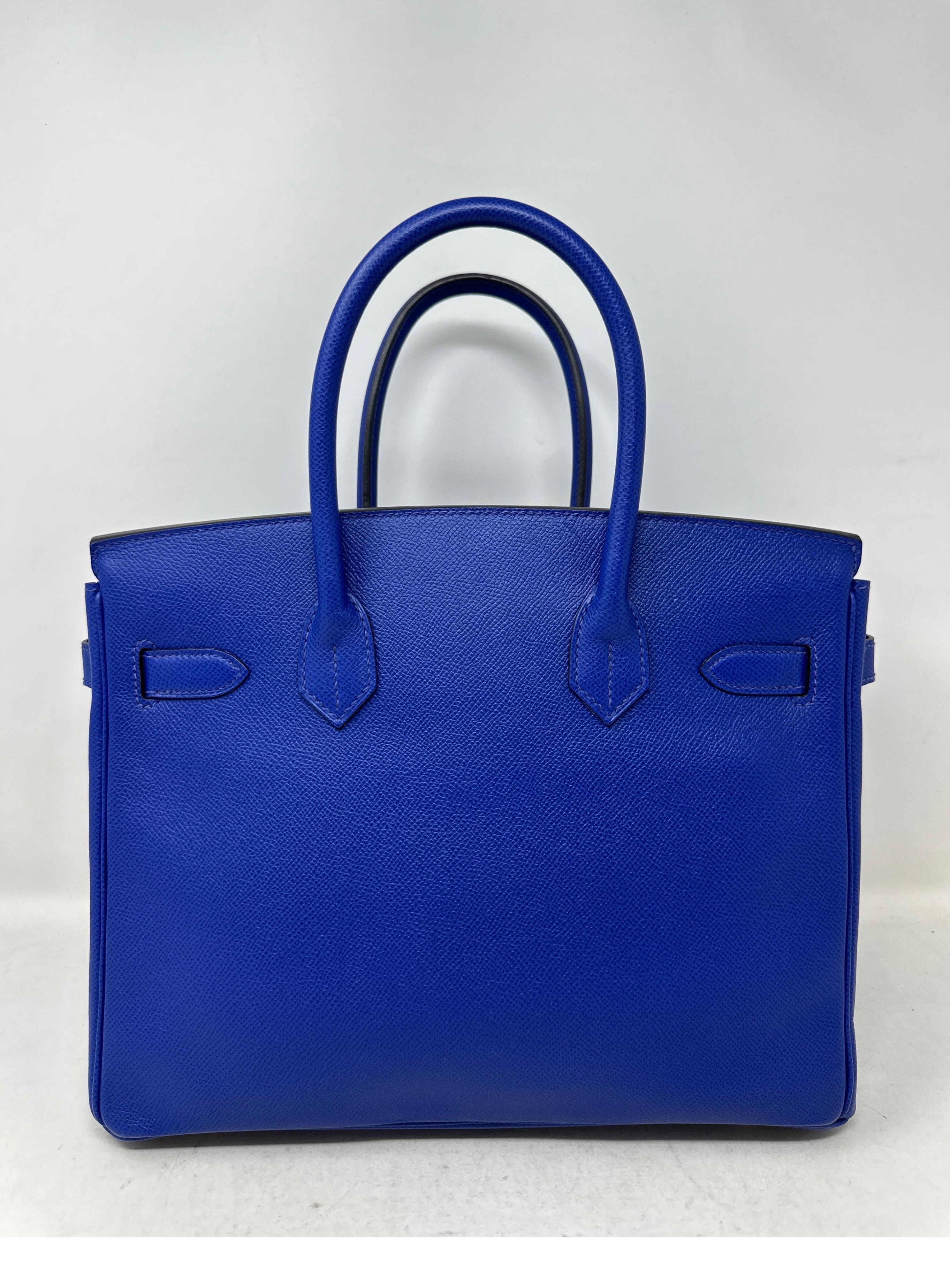 Hermes Blue Electrique Birkin 30 Bag 1