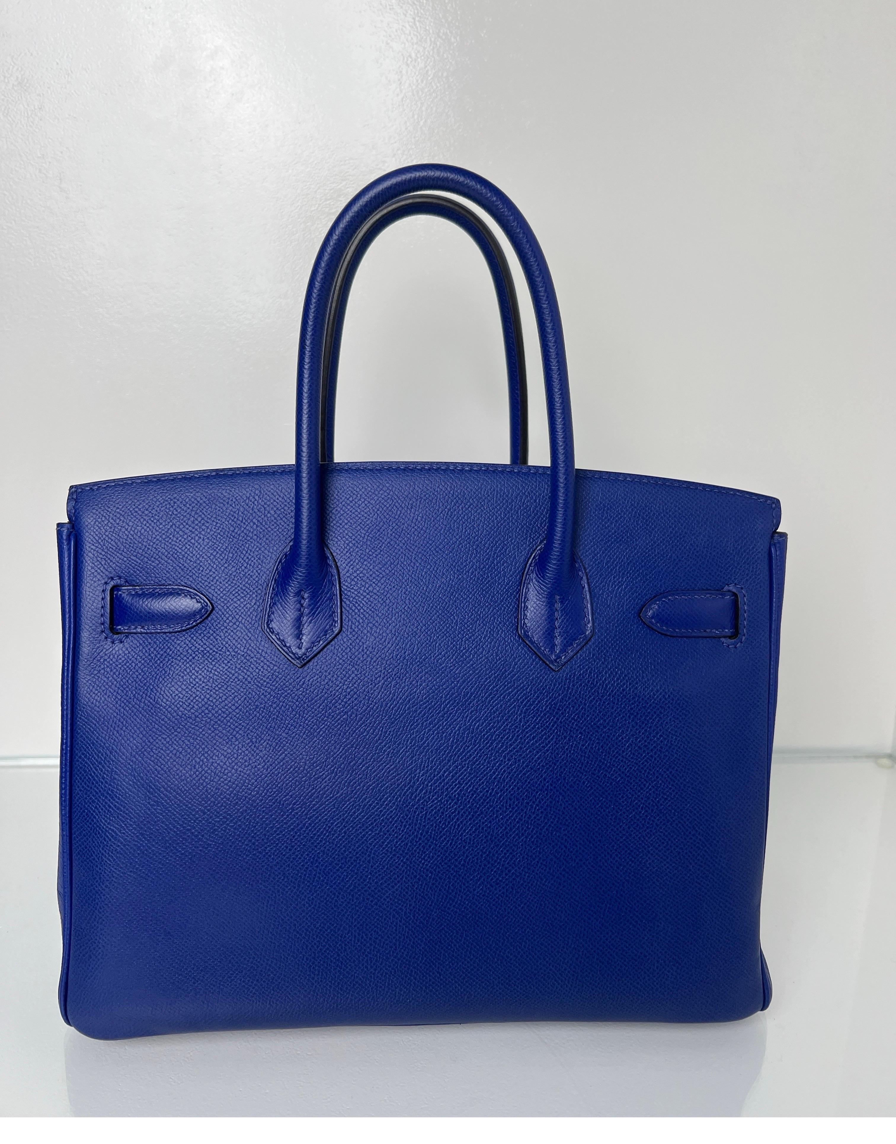 Hermes Blue Electrique Birkin 30 Bag 1