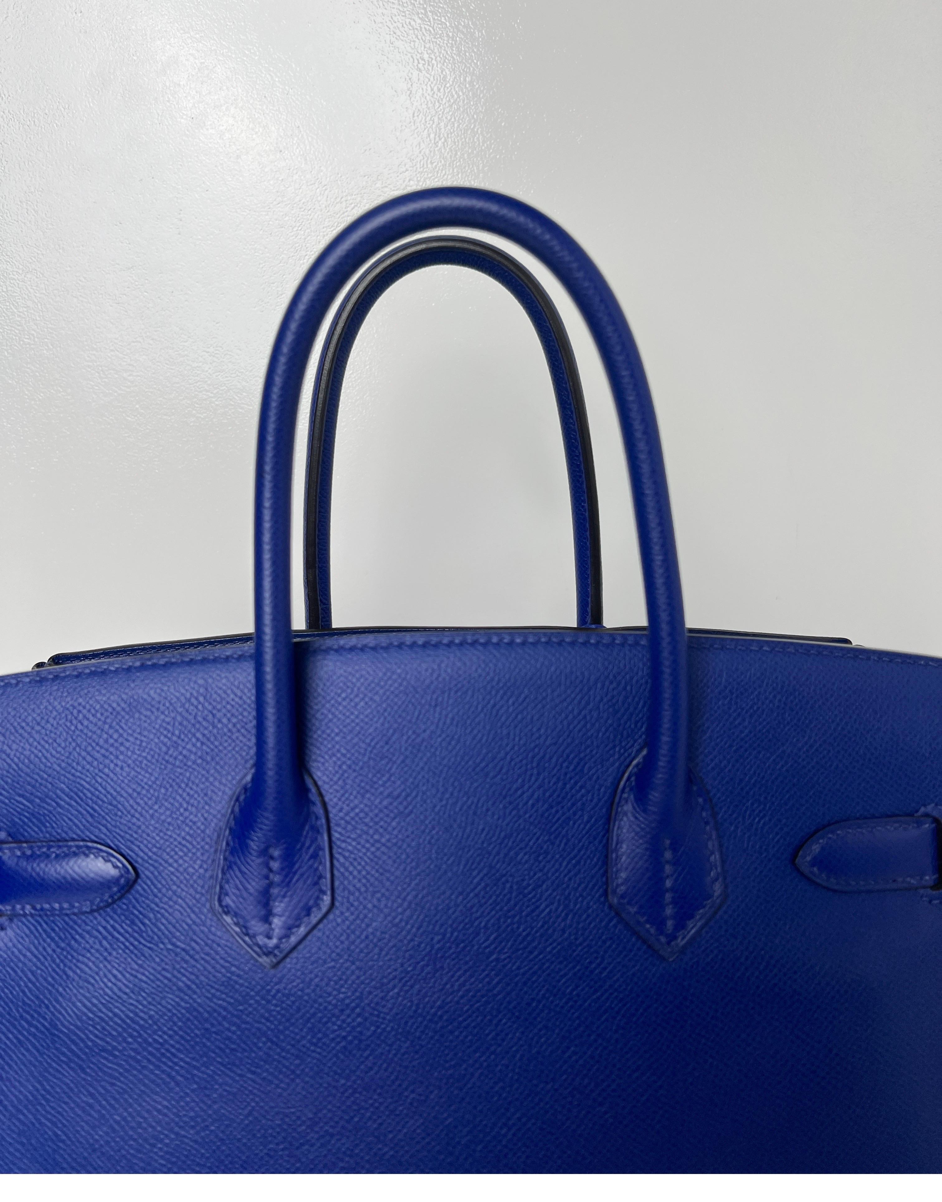 Hermes Blue Electrique Birkin 30 Bag 2