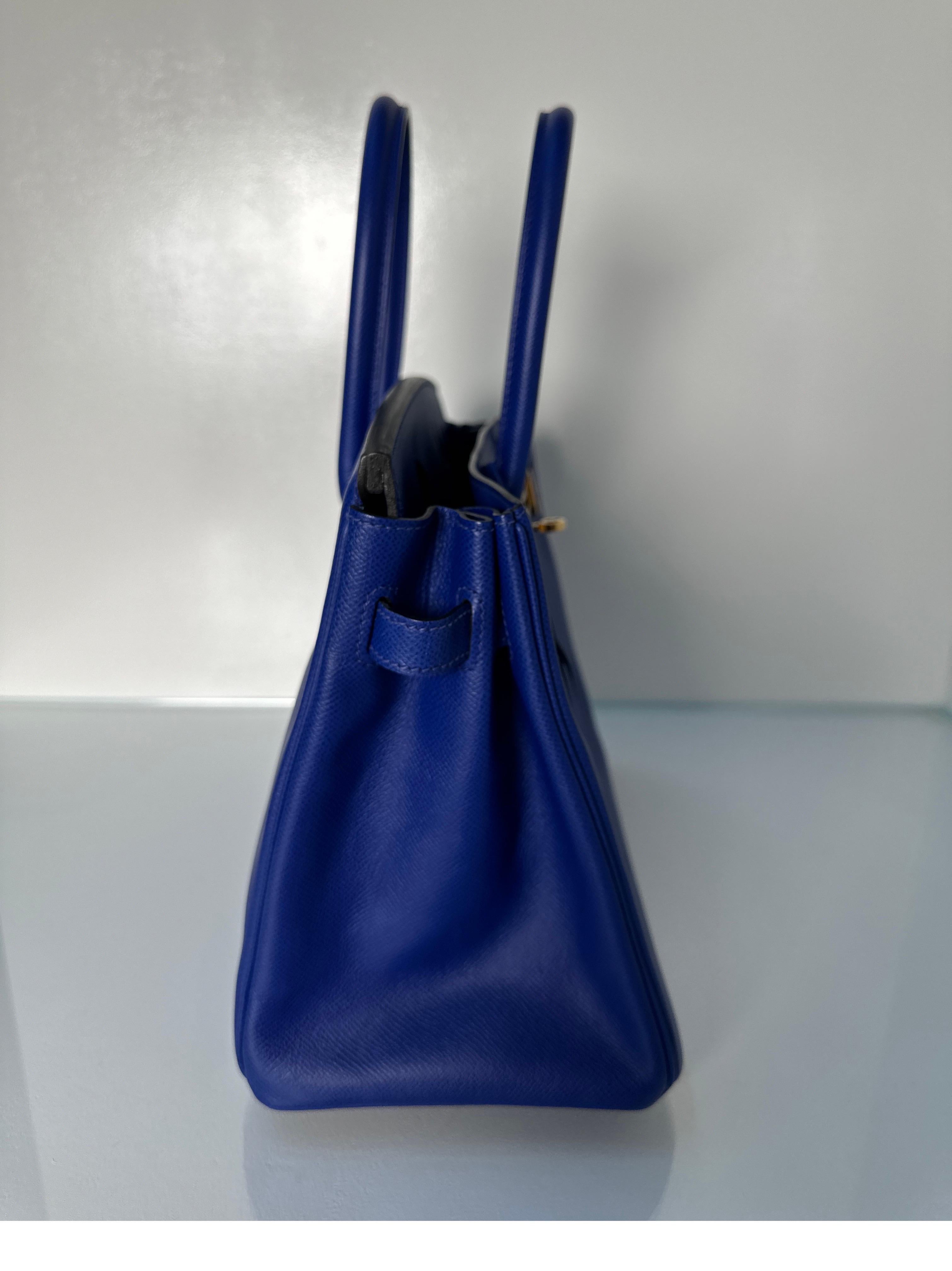 Hermes Blue Electrique Birkin 30 Bag 3