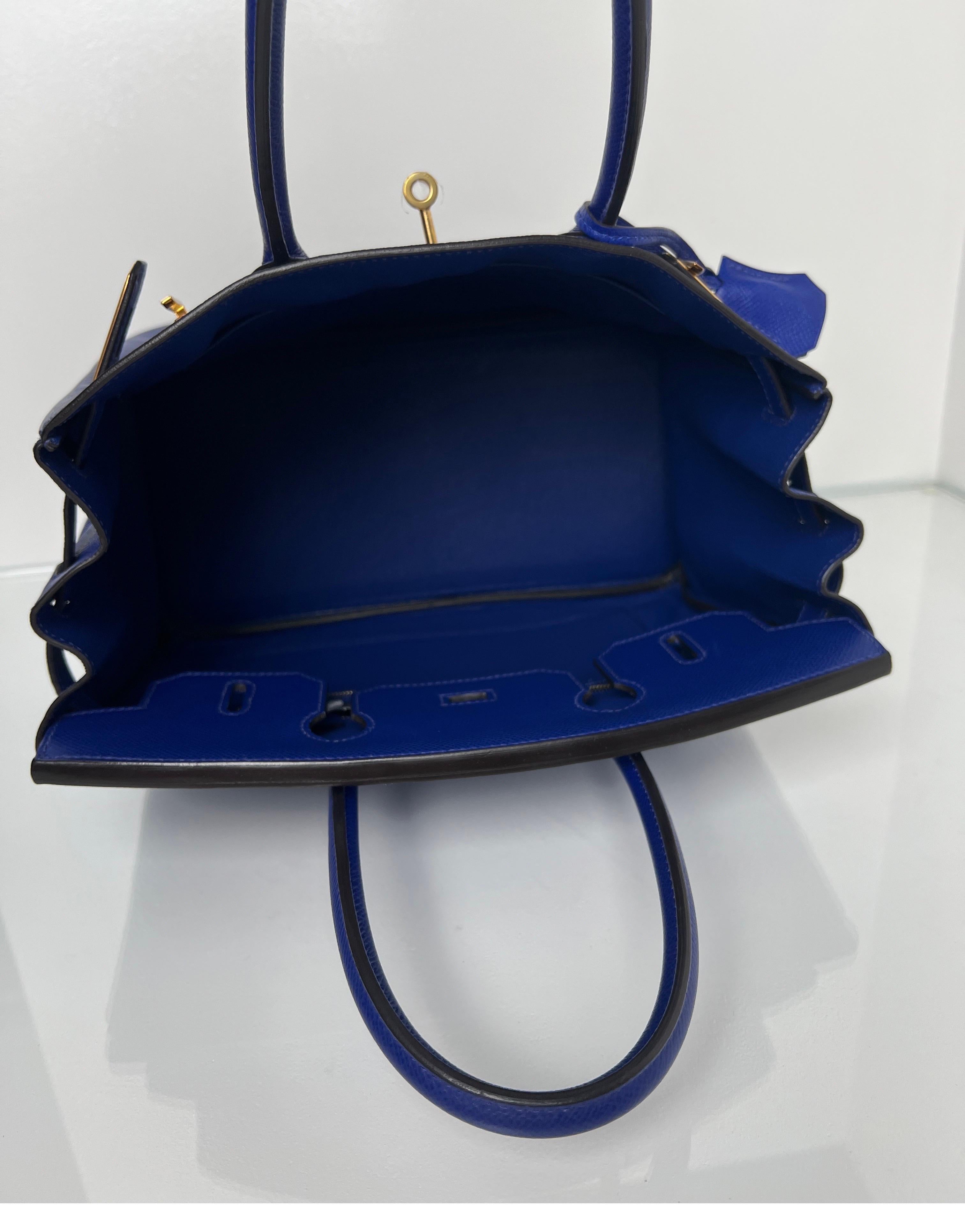 Hermes Blue Electrique Birkin 30 Bag 4