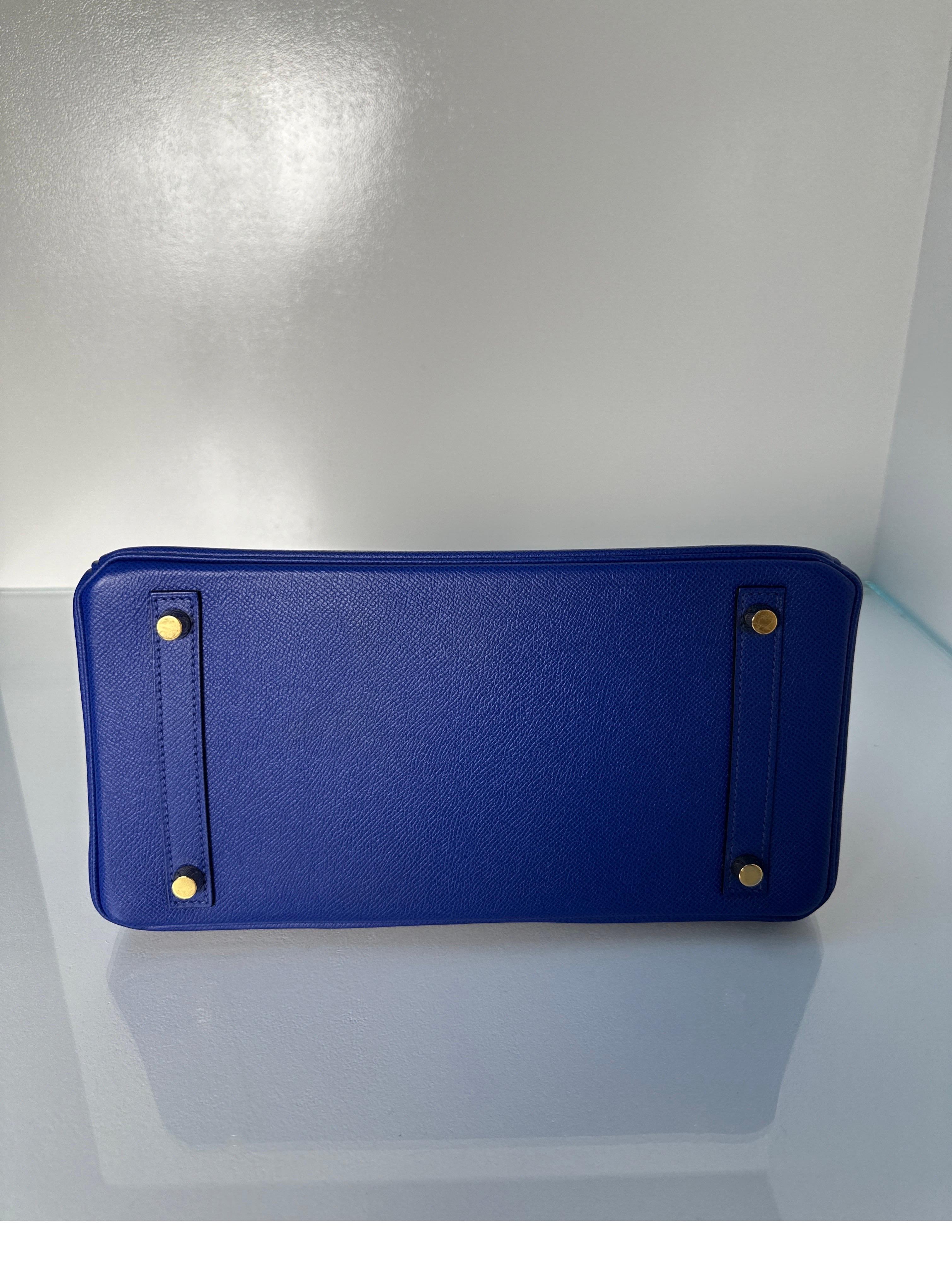 Hermes Blue Electrique Birkin 30 Bag 4