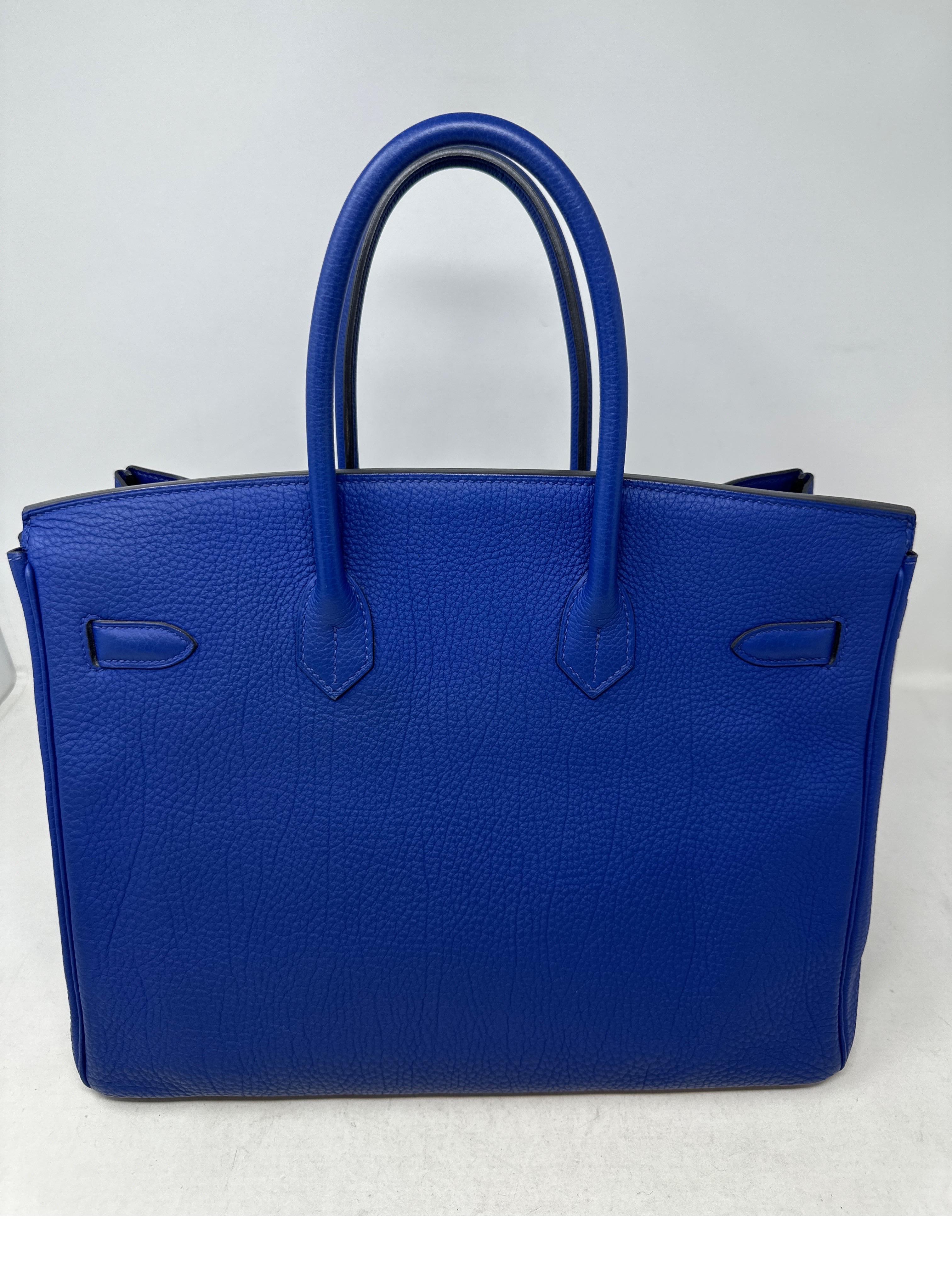 Hermes Blue Electrique Birkin 30 Bag  5