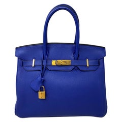 Hermes Blue Electrique Birkin 30 Bag