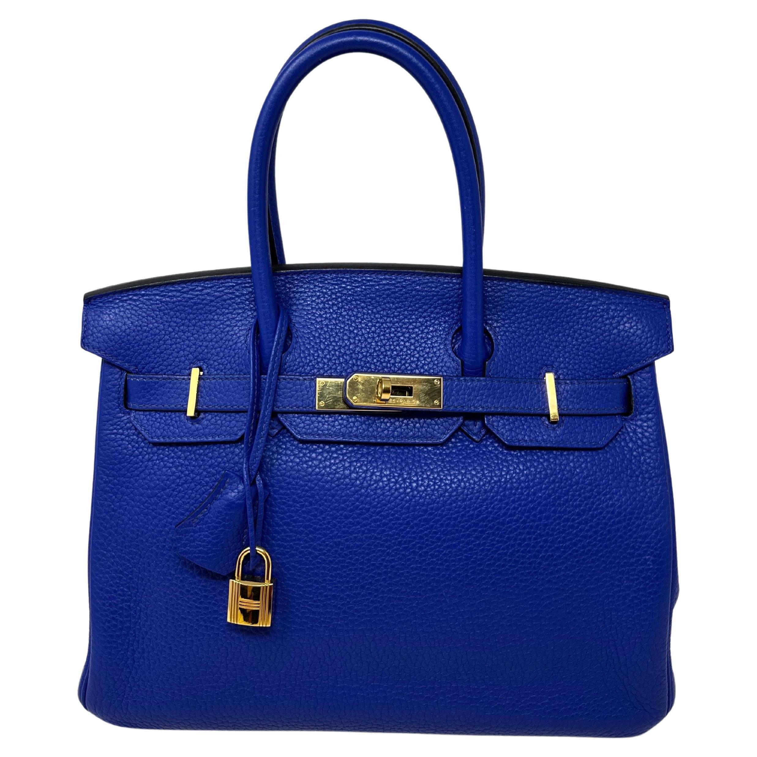 Hermes Blue Electrique Birkin 30 Bag