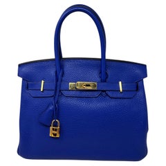 Hermes Blue Electrique Birkin 30 Bag