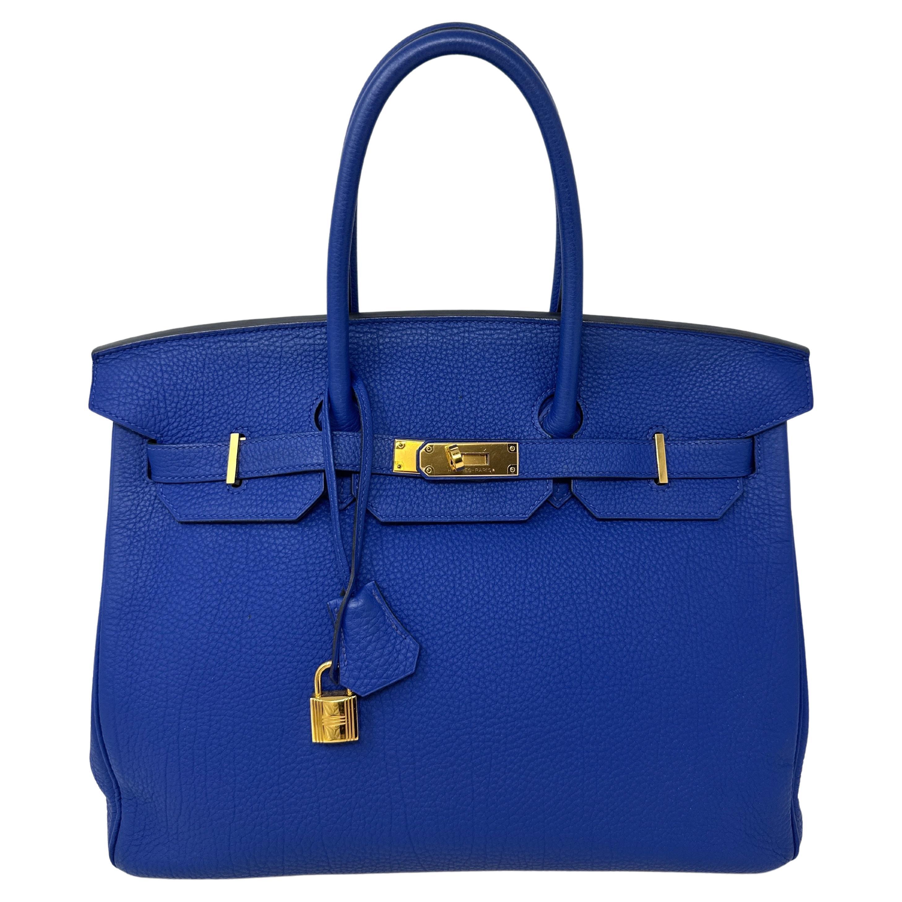 Hermes Blue Electrique Birkin 30 Bag 