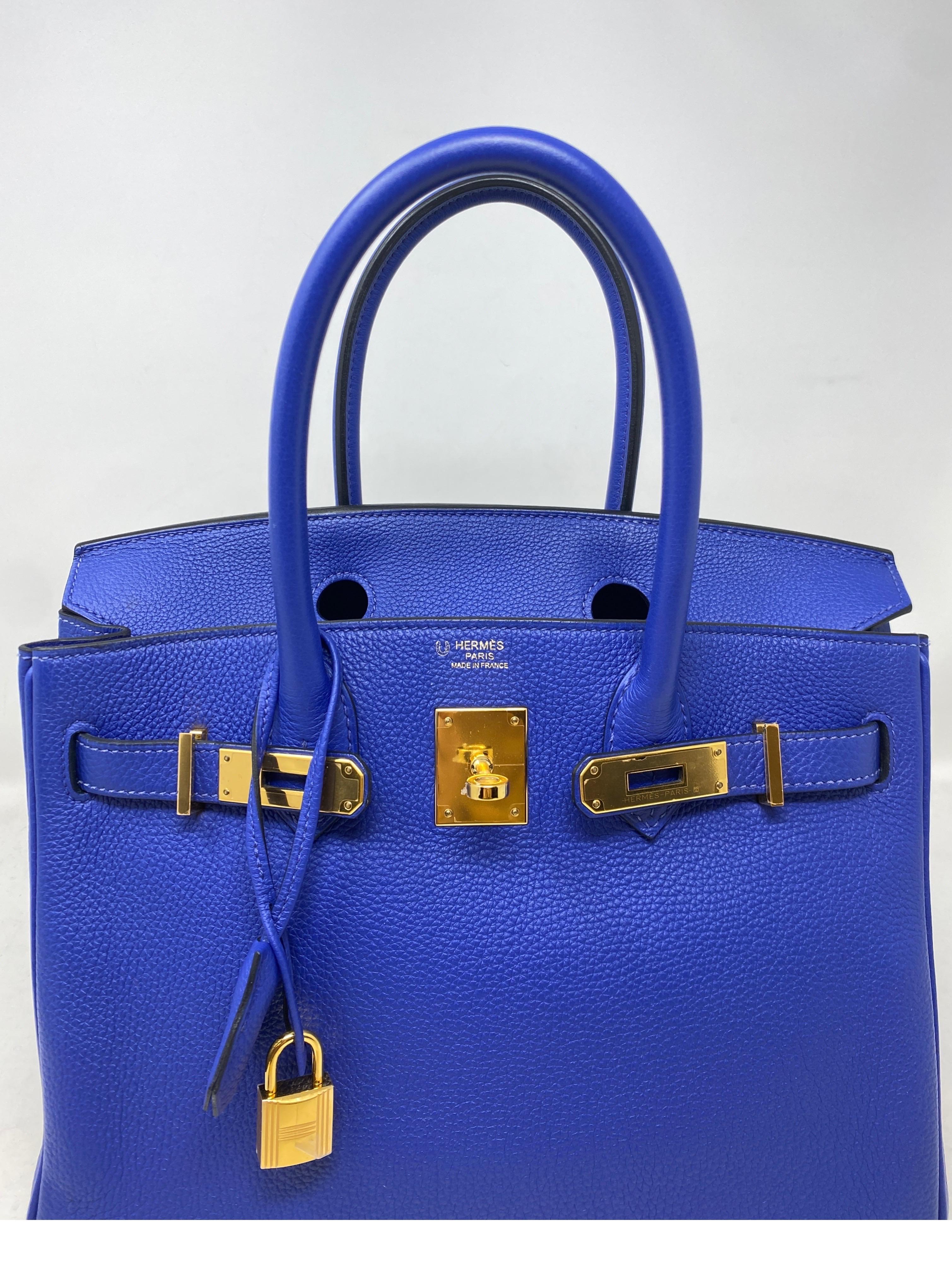 Hermes Blue Electrique Birkin 35 Bag  6