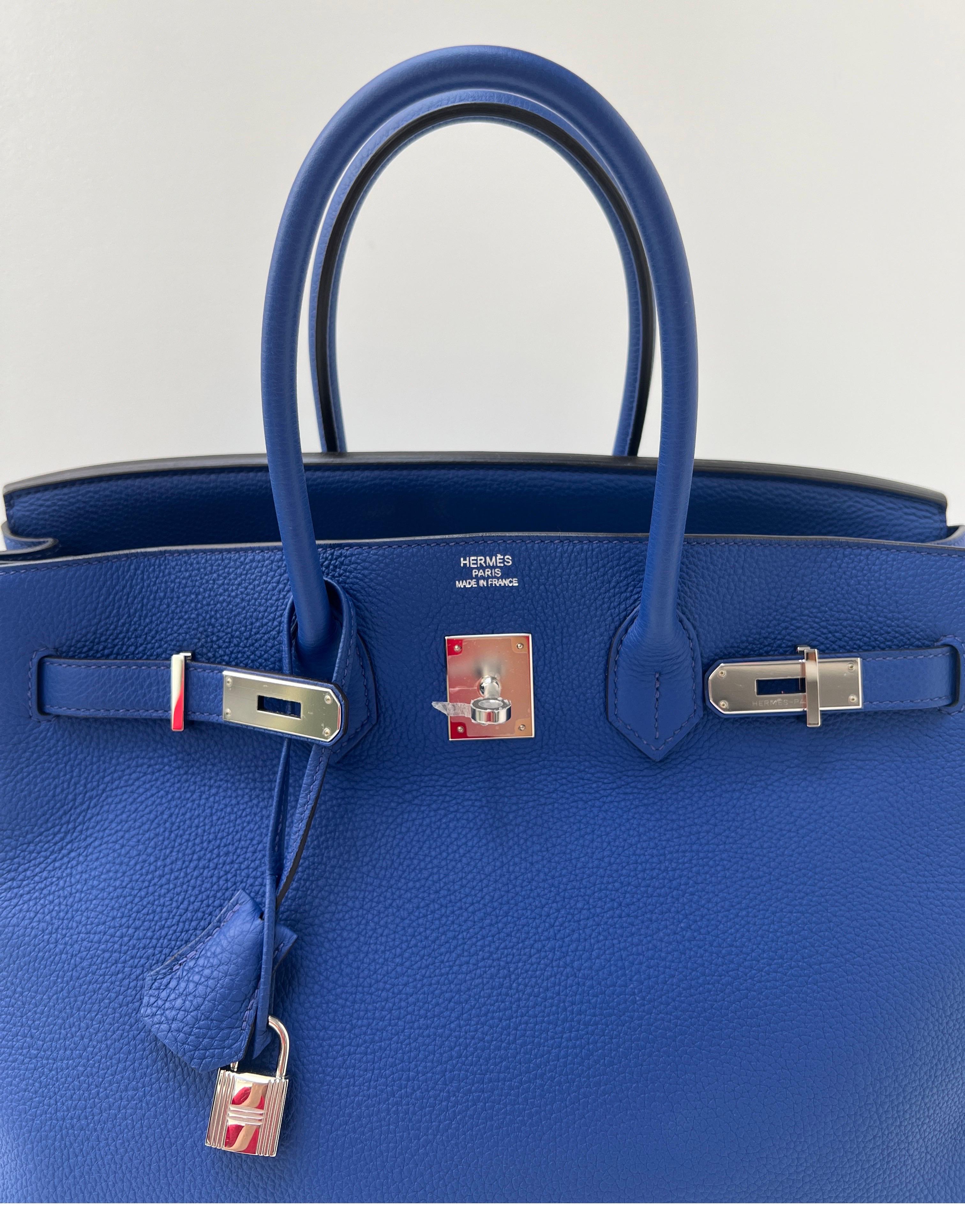 Hermes Blue Electrique Birkin 35 Bag 6