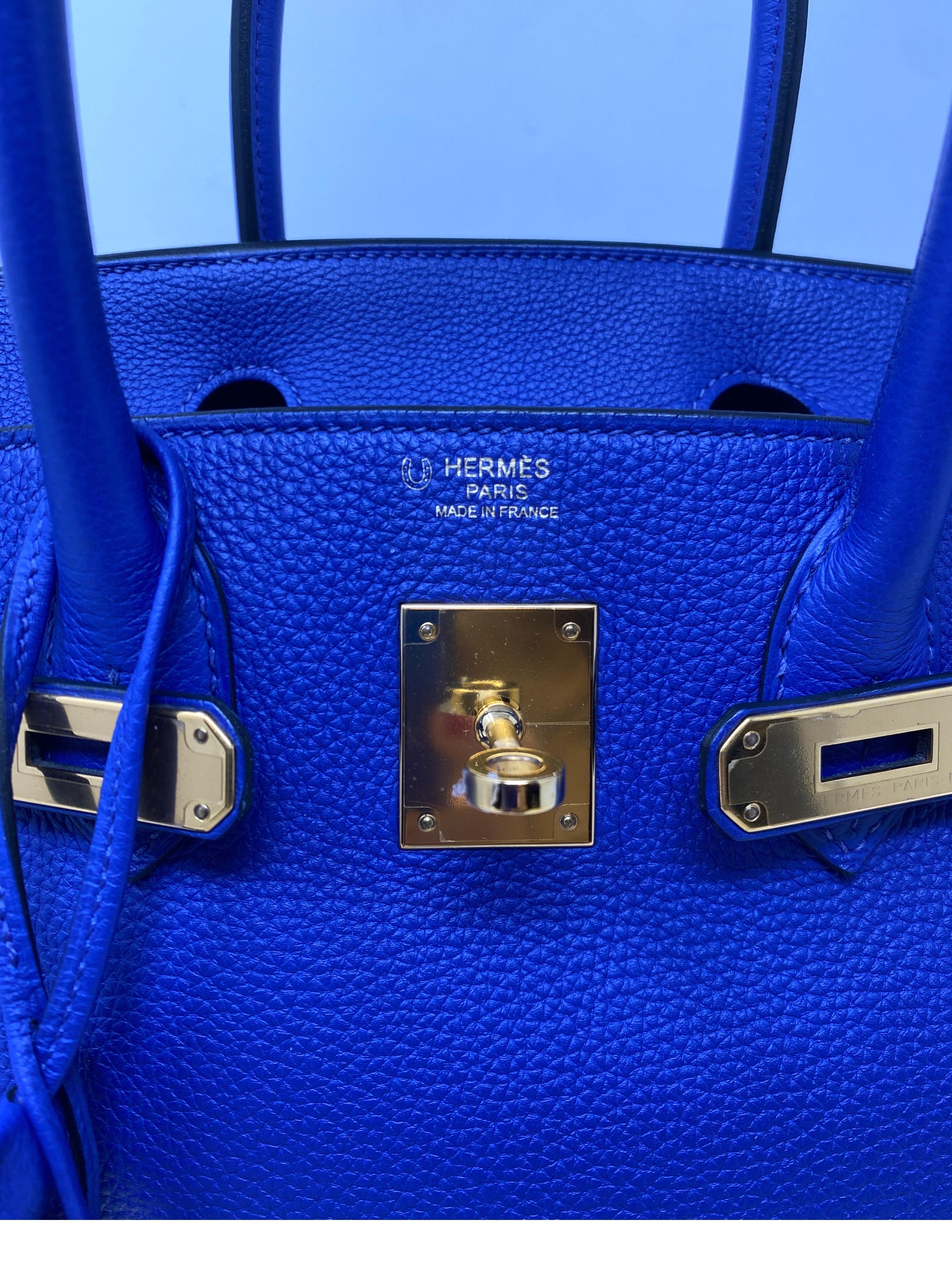 Hermes Blue Electrique Birkin 35 Bag  7