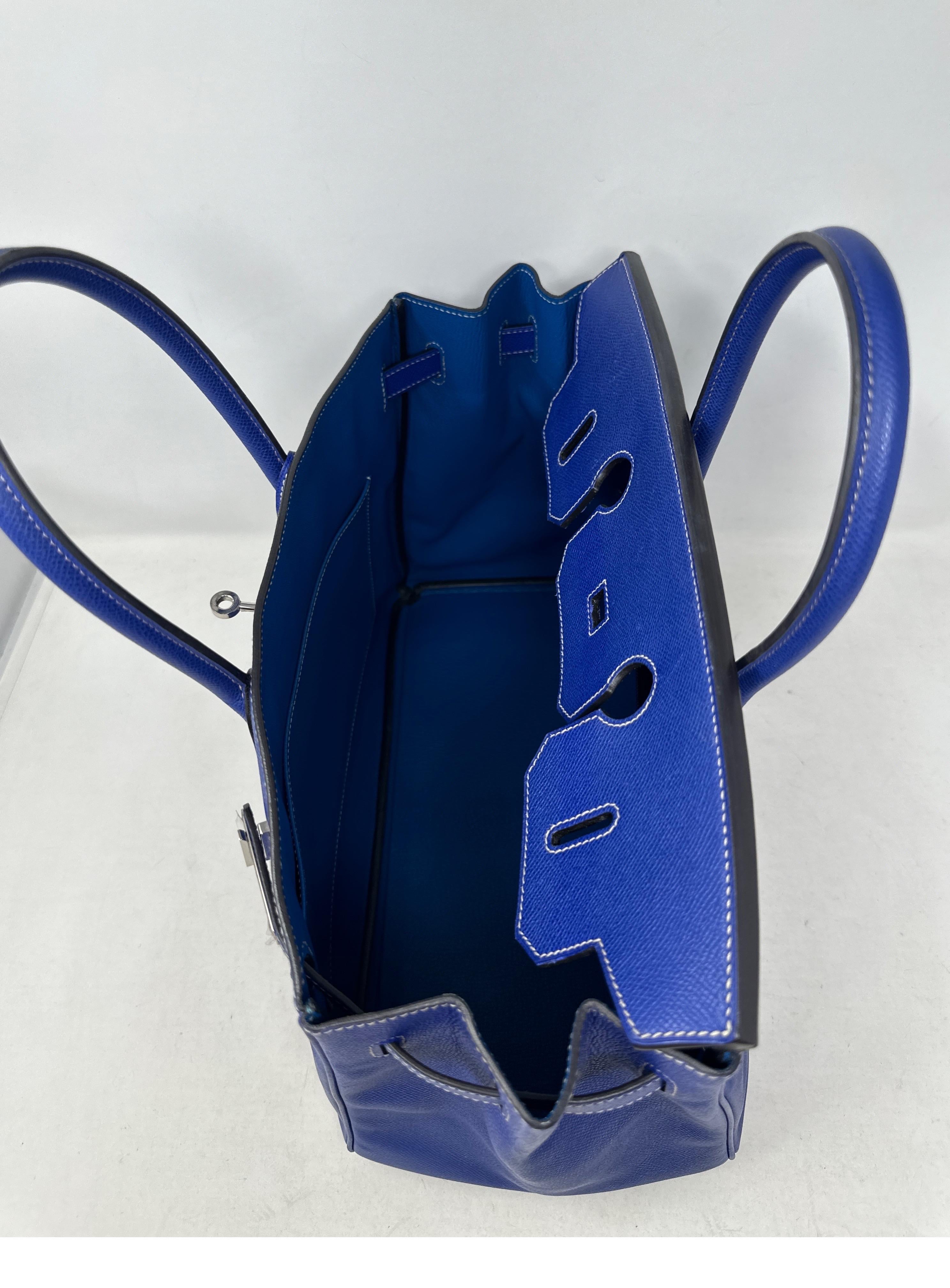Hermes Blue Electrique Birkin 35 Bag  7
