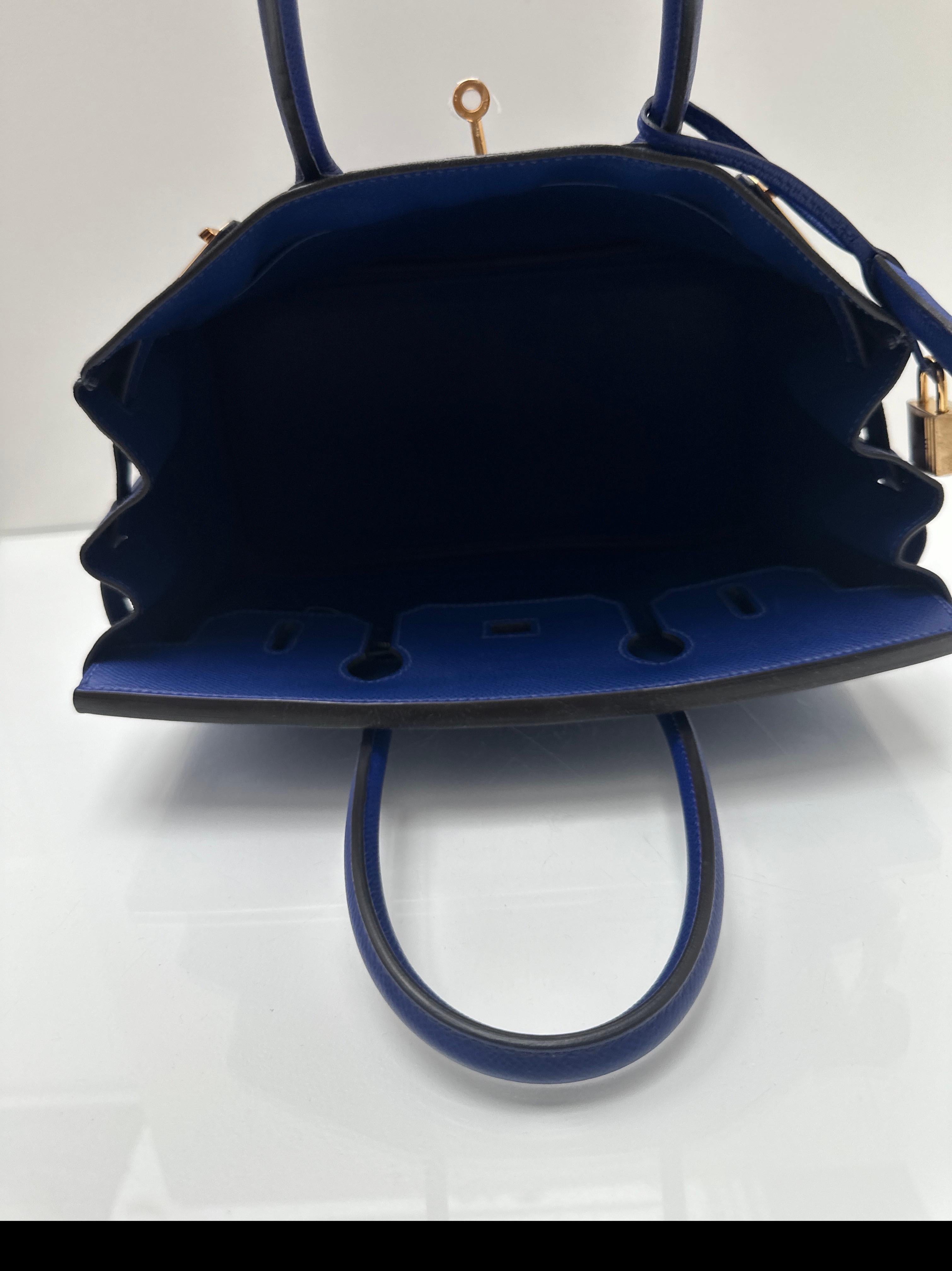 Hermes Blue Electrique Birkin 30 Bag For Sale 7