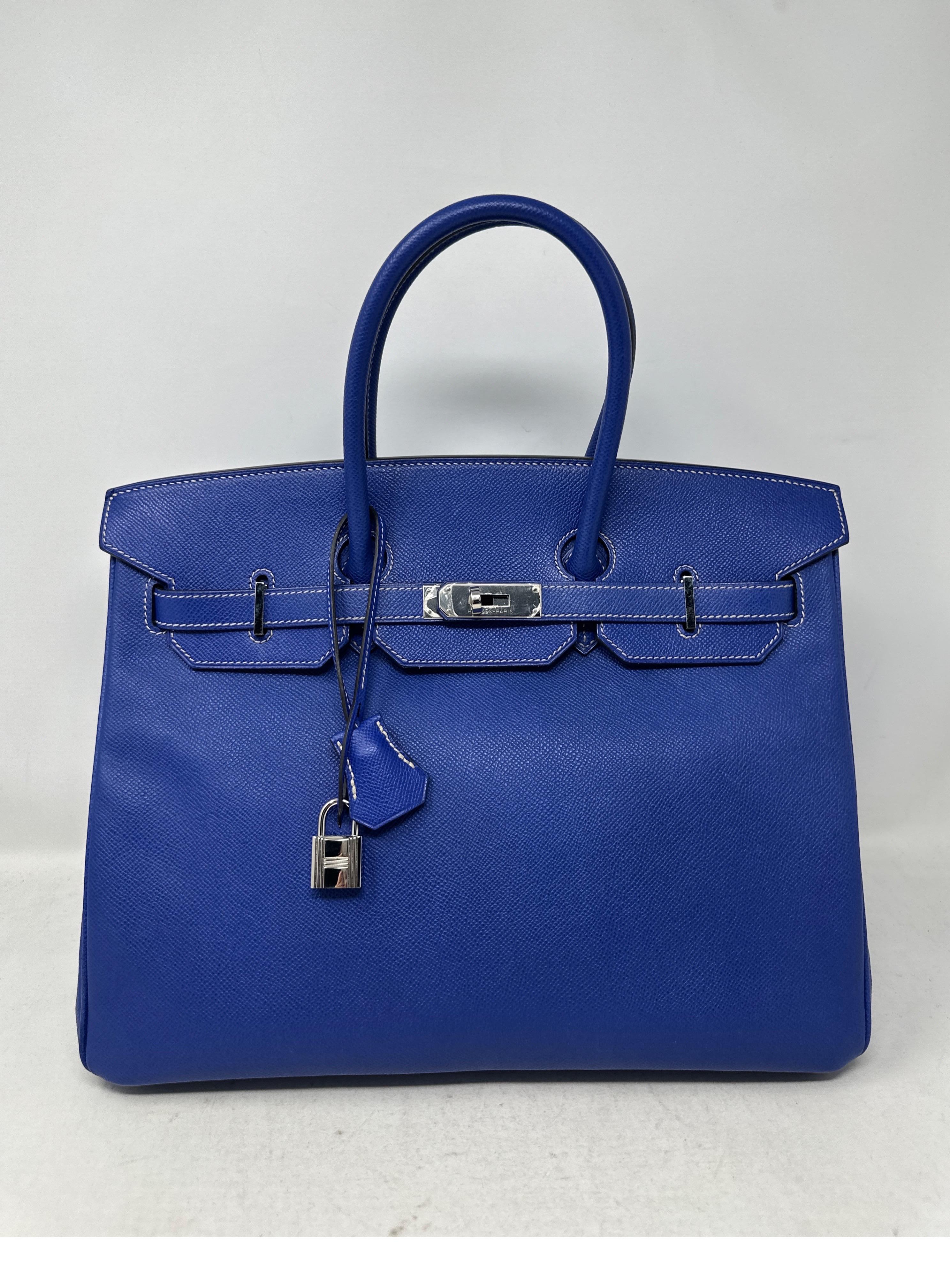 Hermes Blue Electrique Birkin 35 Bag  8
