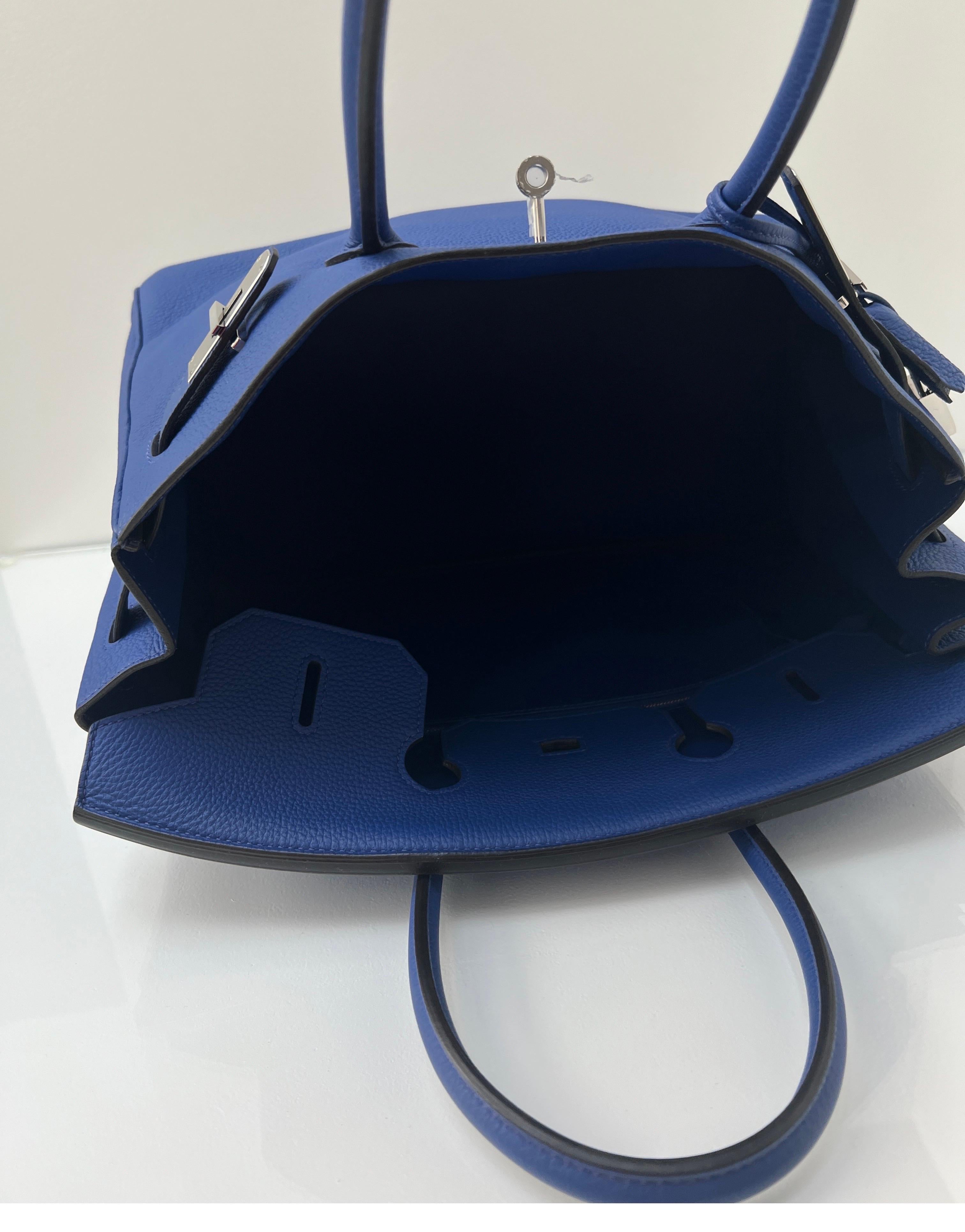 Hermes Blue Electrique Birkin 35 Bag 8