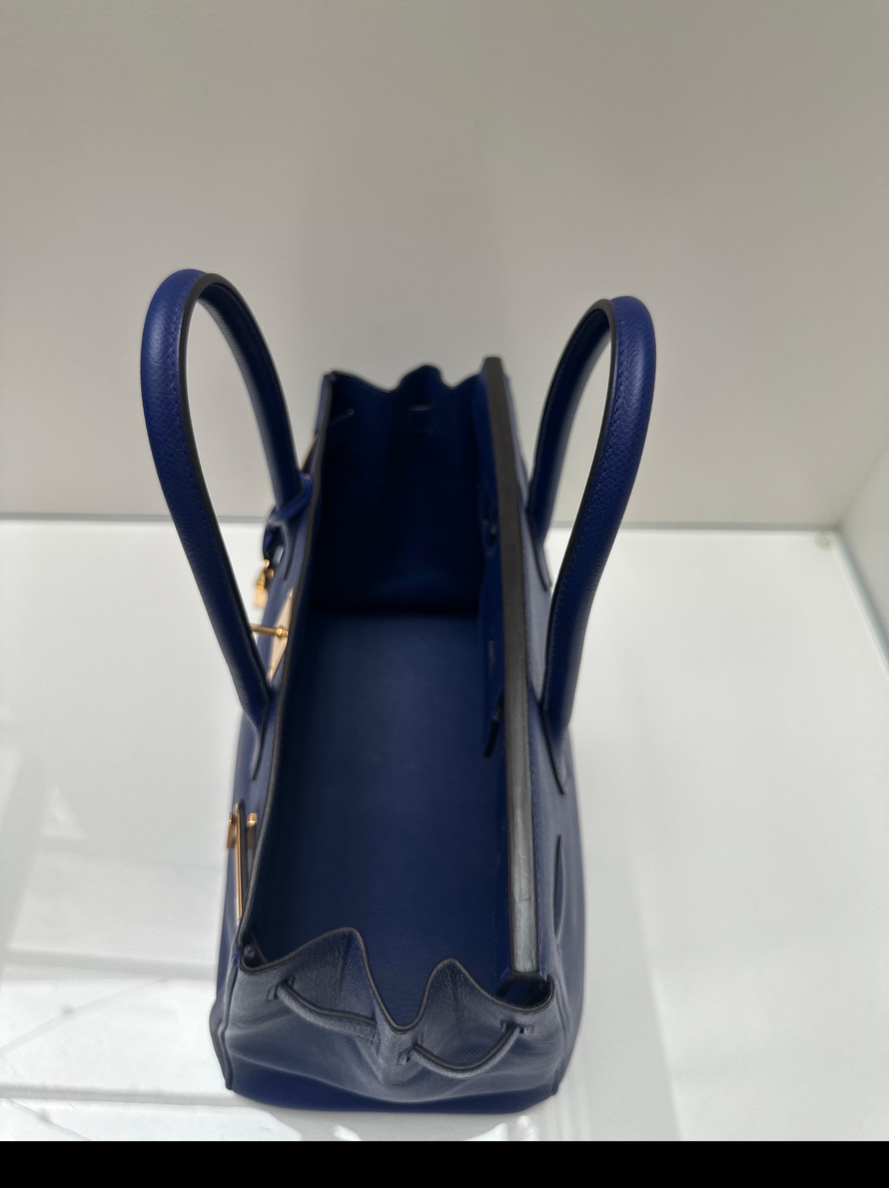 Hermes Blue Electrique Birkin 30 Bag For Sale 8