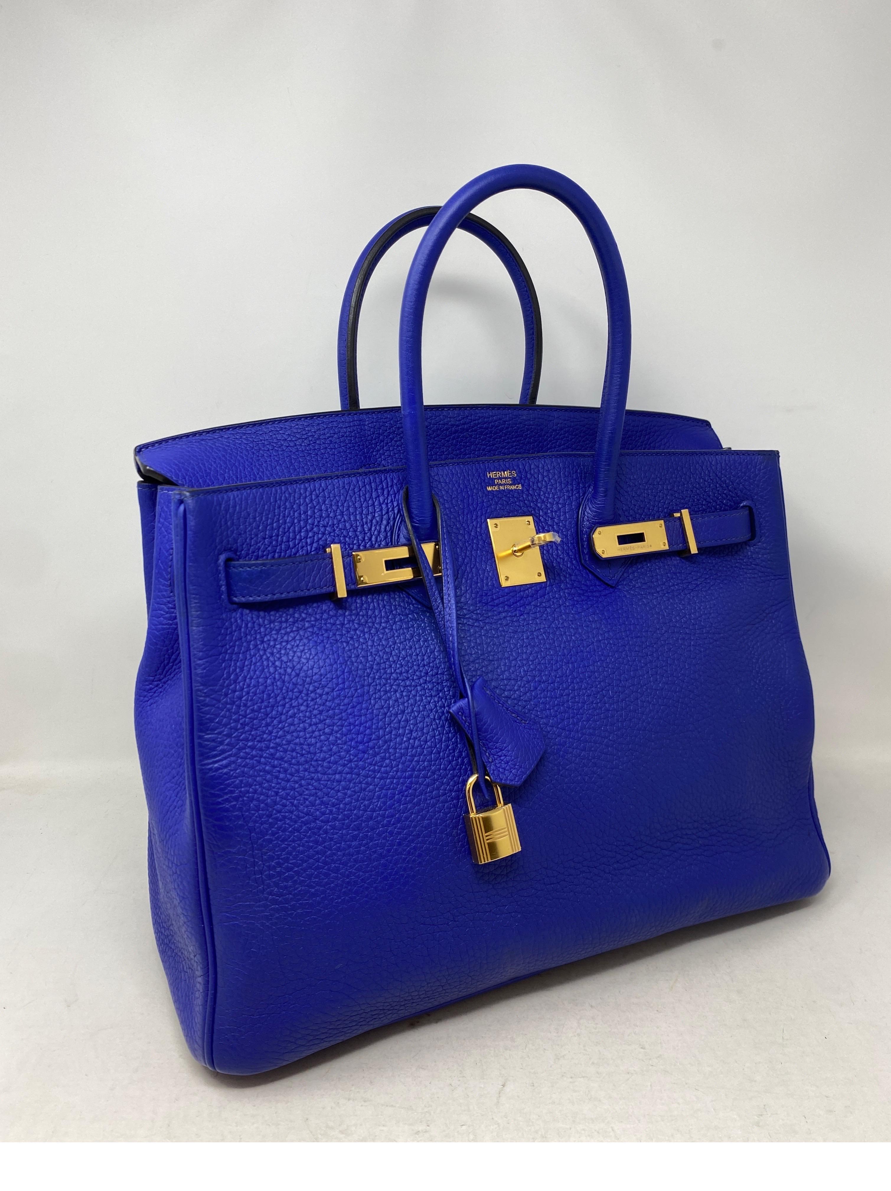 Hermes Blue Electrique Birkin 35 Bag 6