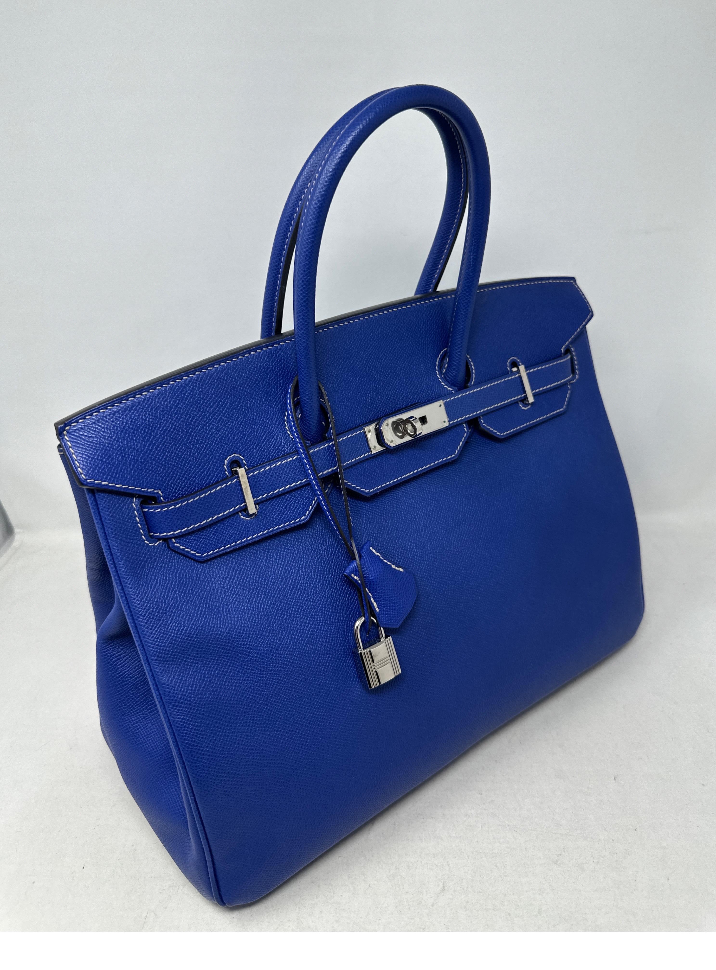 Hermes Blue Electrique Birkin 35 Bag  9