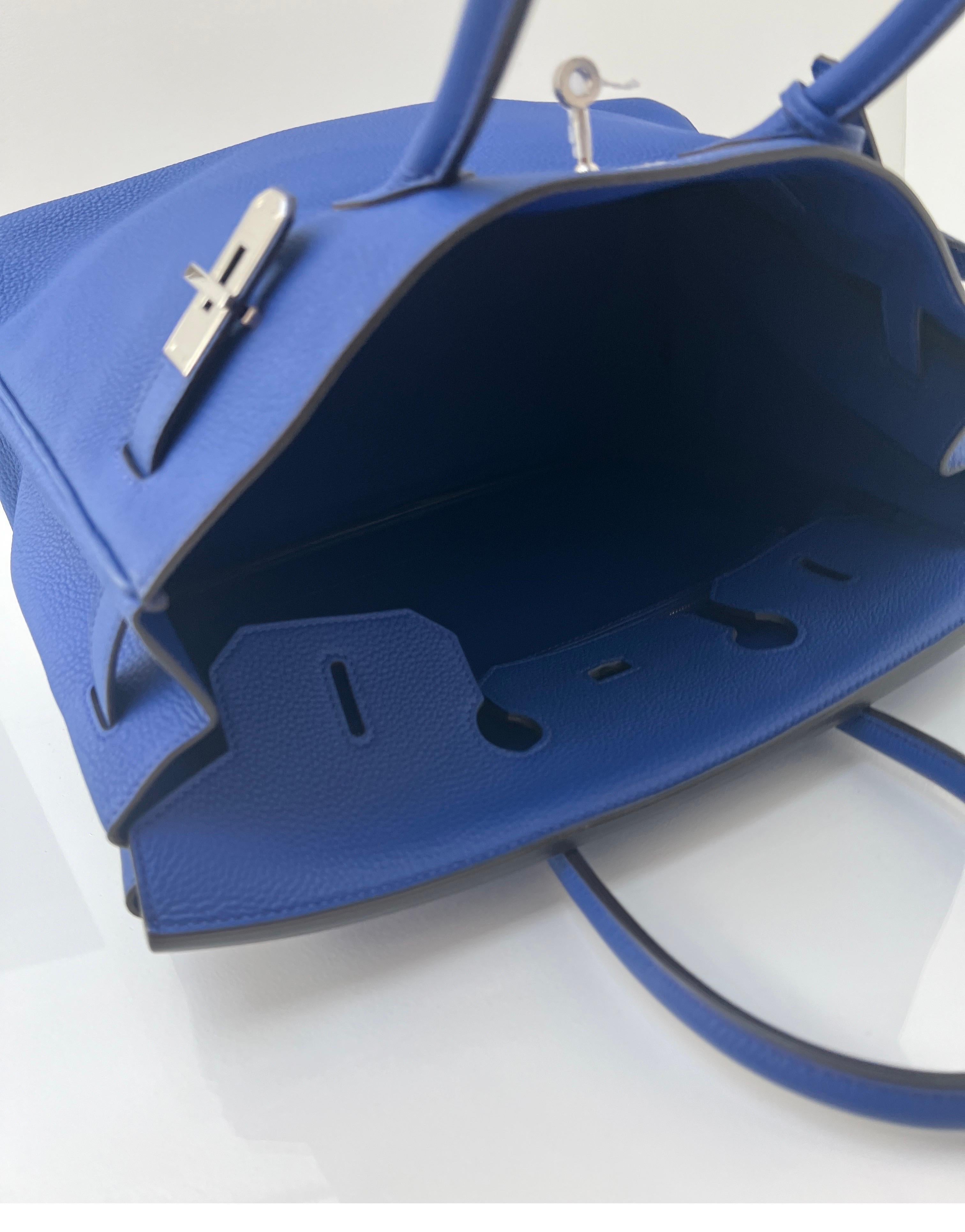 Hermes Blue Electrique Birkin 35 Bag 9
