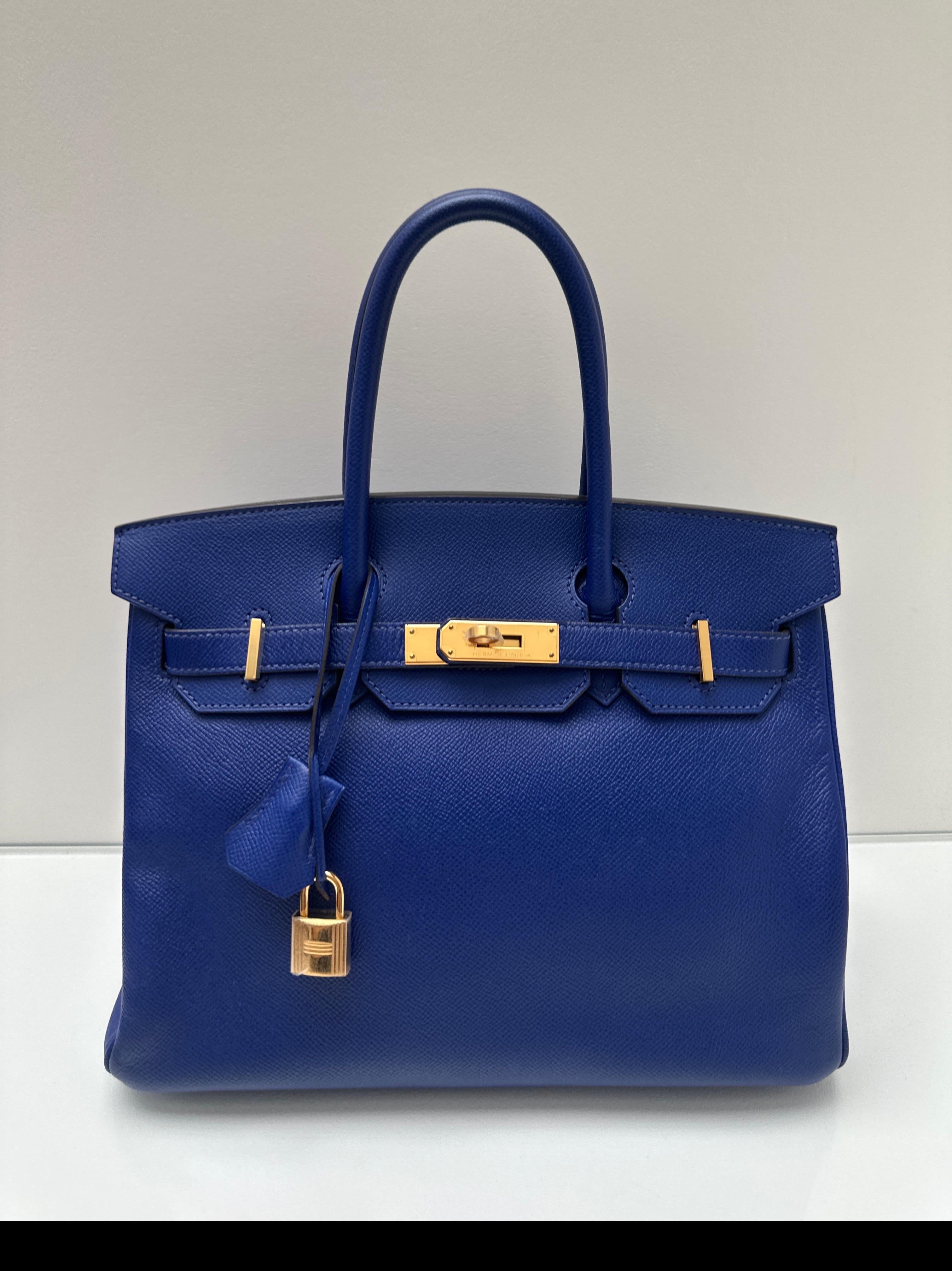 Hermes Blue Electrique Birkin 30 Bag For Sale 9