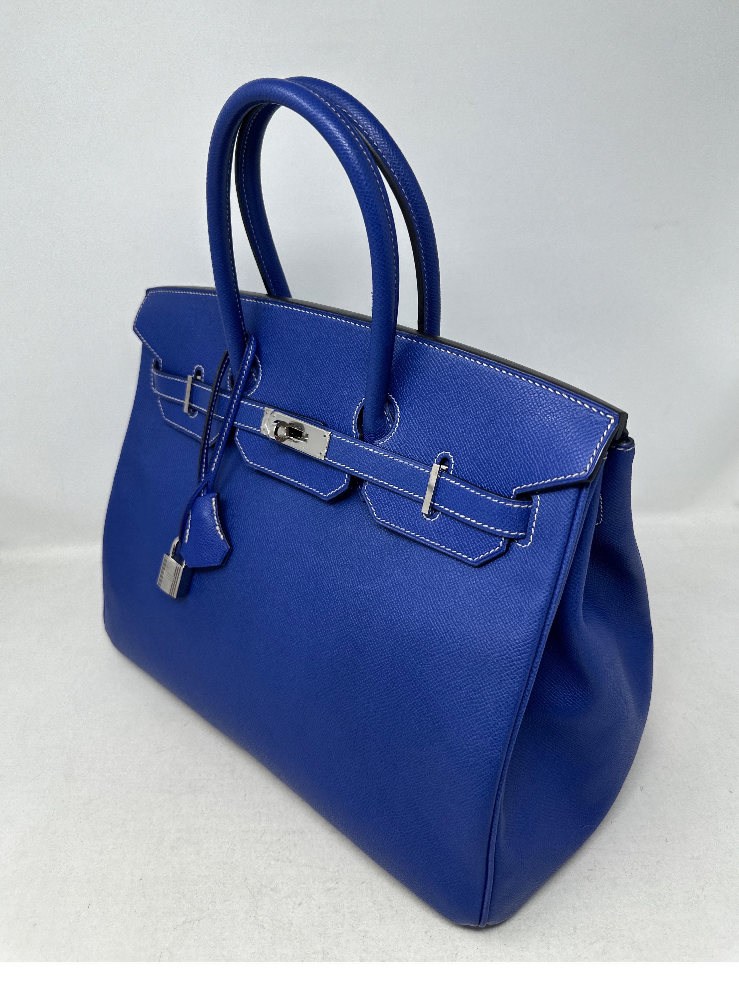 Hermes Blue Electrique Birkin 35 Bag  10