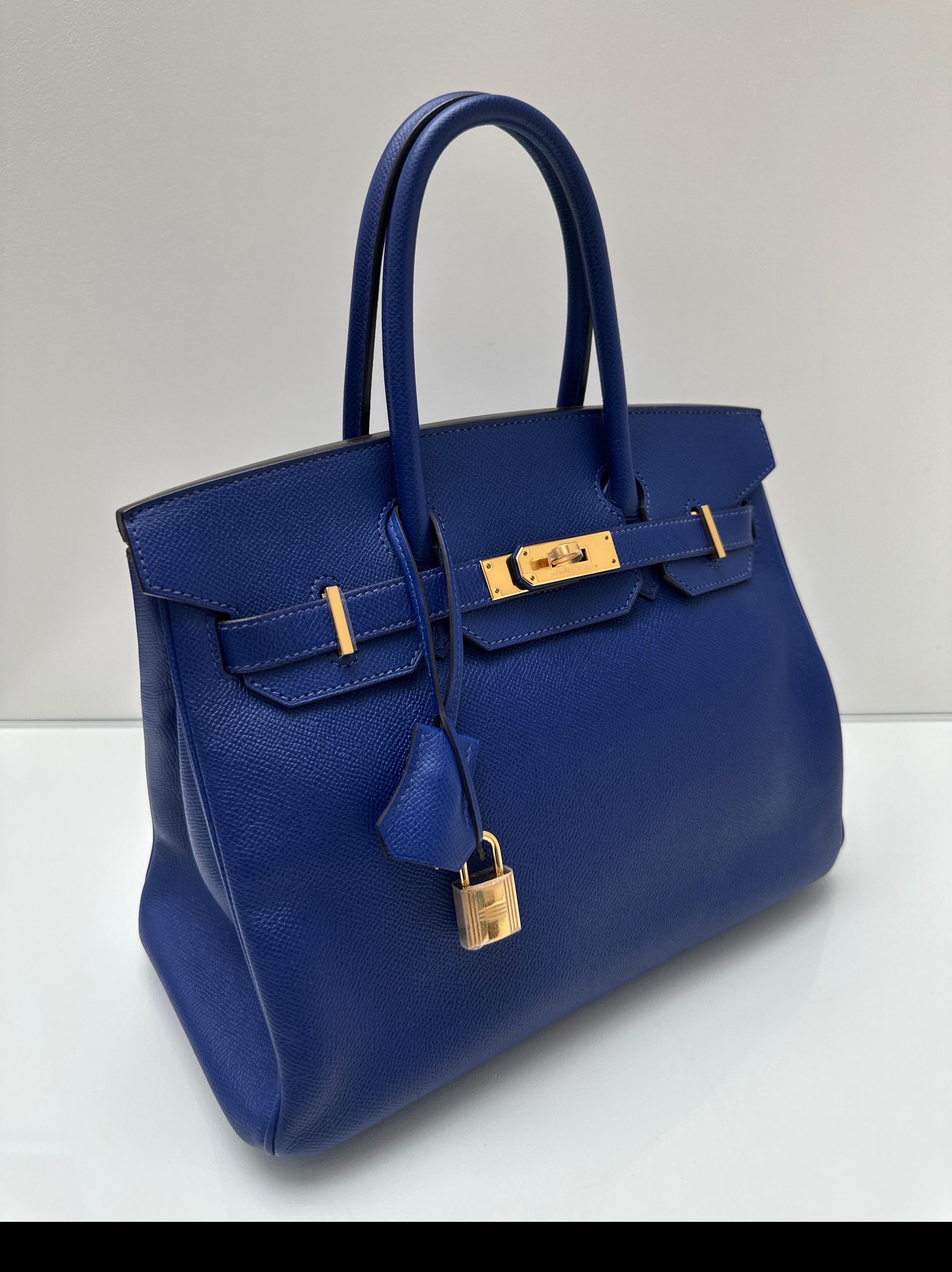 Hermes Blue Electrique Birkin 30 Bag For Sale 10