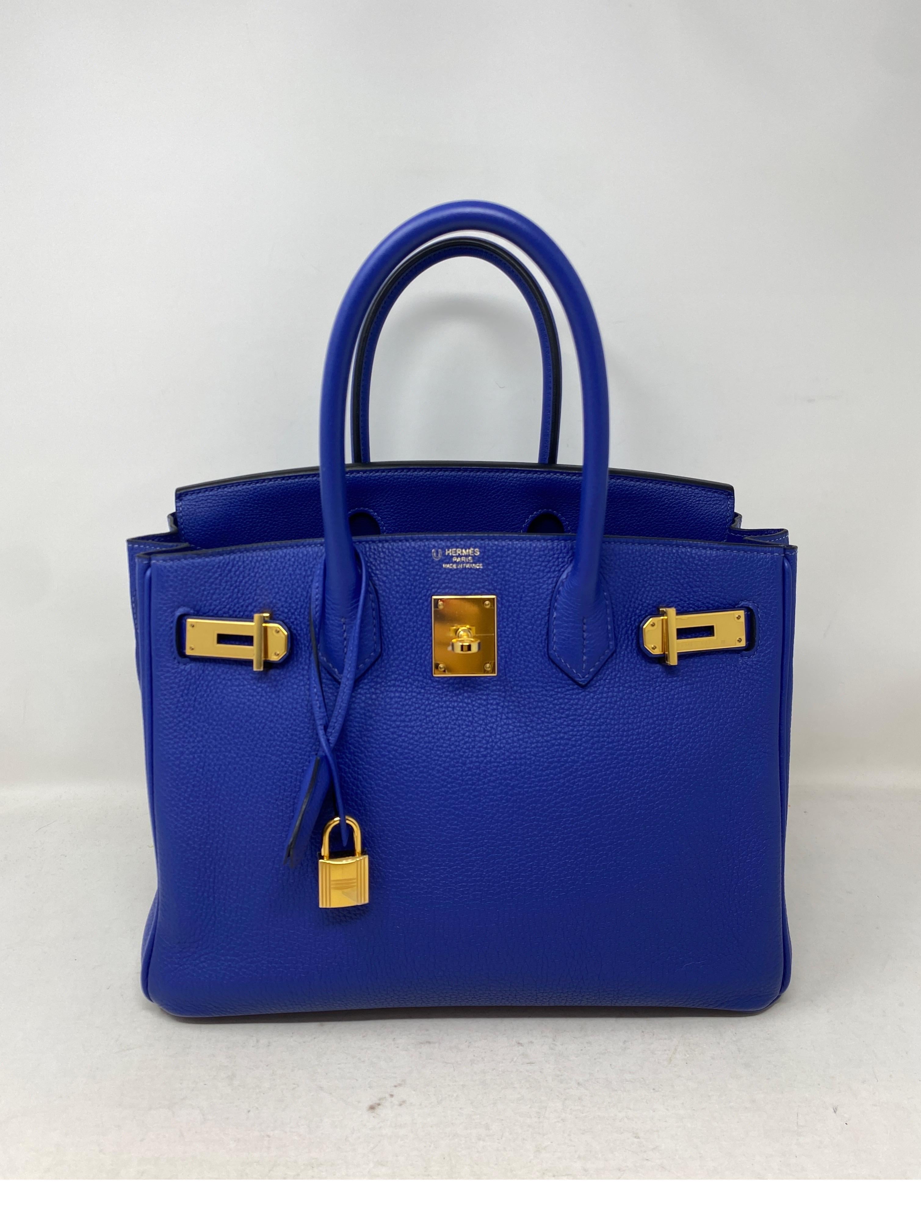 Hermès - Sac Birkin 35 Electrique bleu  11