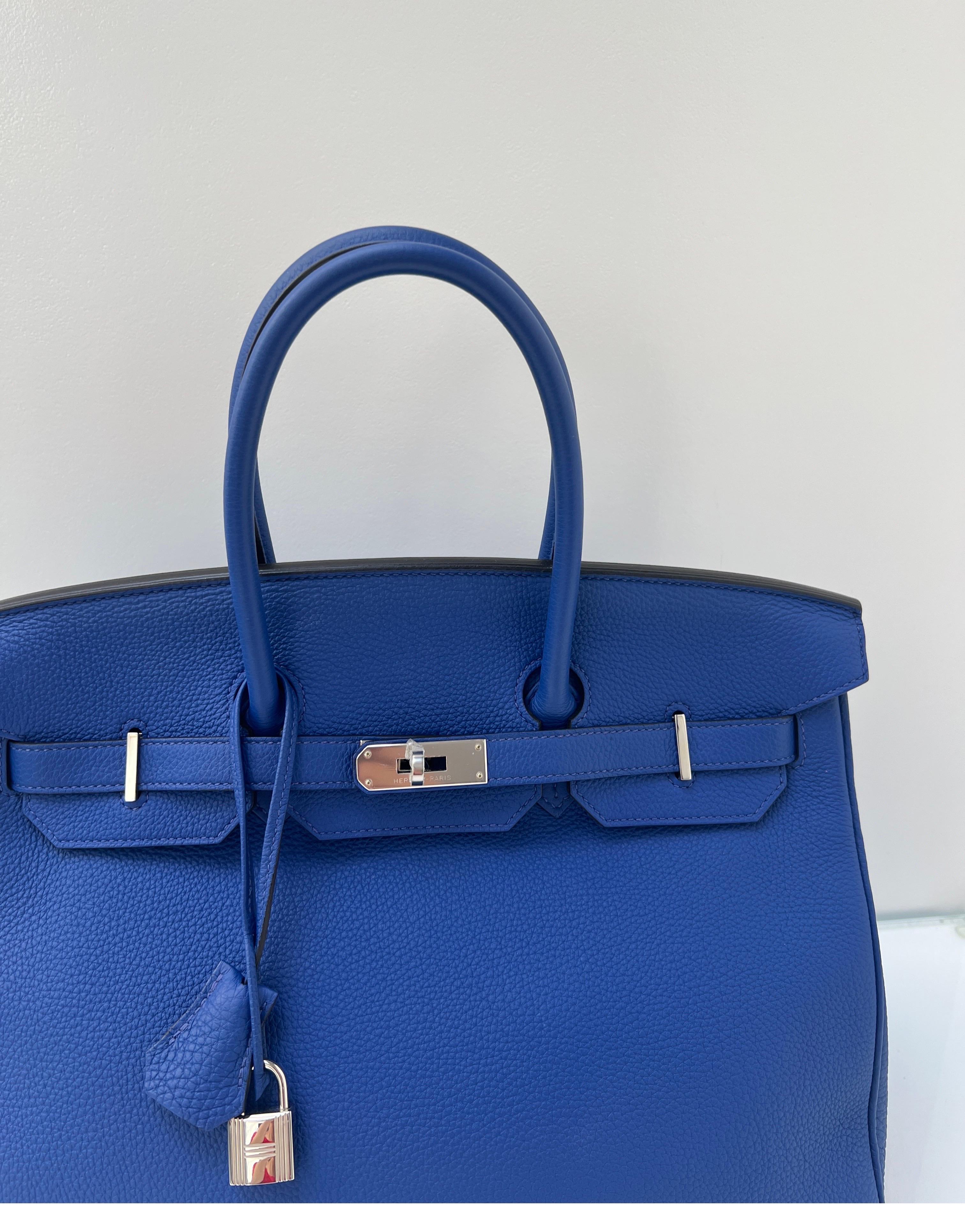 Hermes Blue Electrique Birkin 35 Bag 11