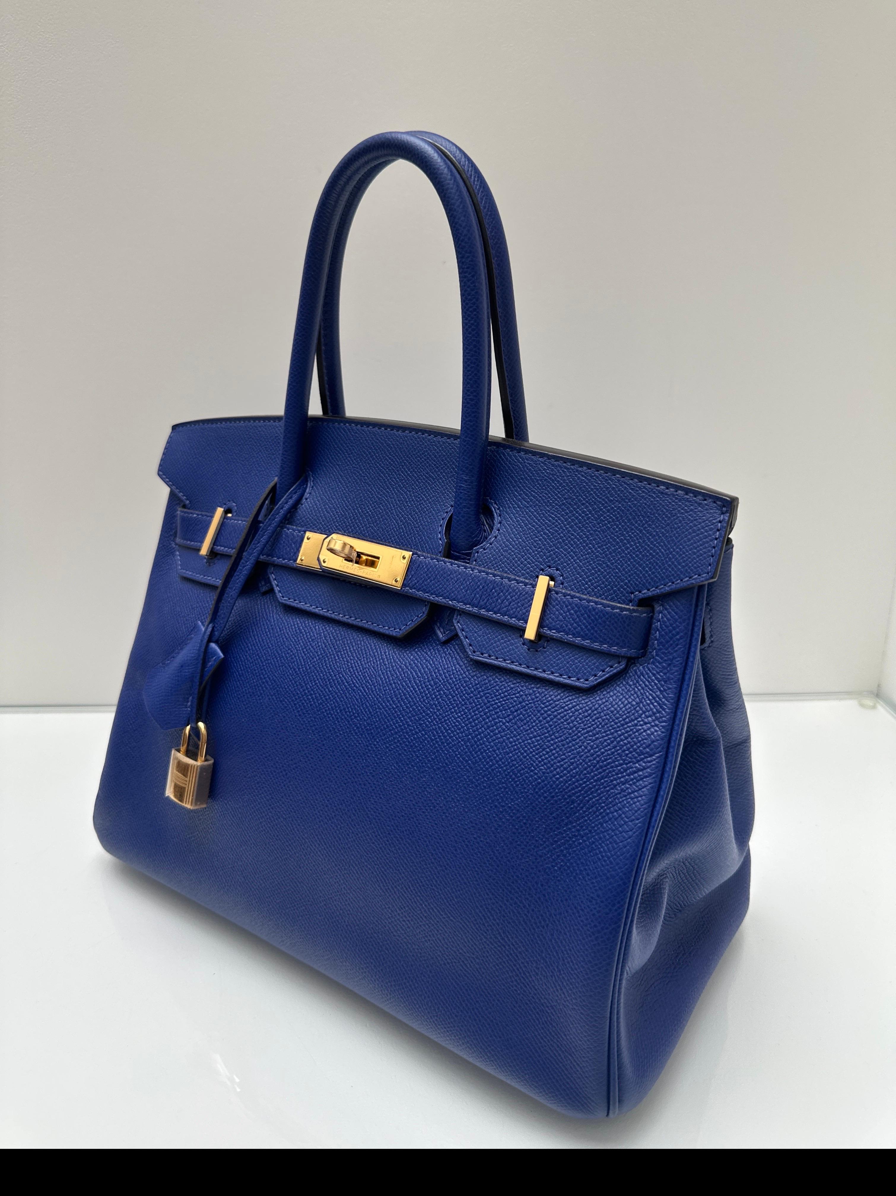Hermes Blue Electrique Birkin 30 Bag For Sale 11