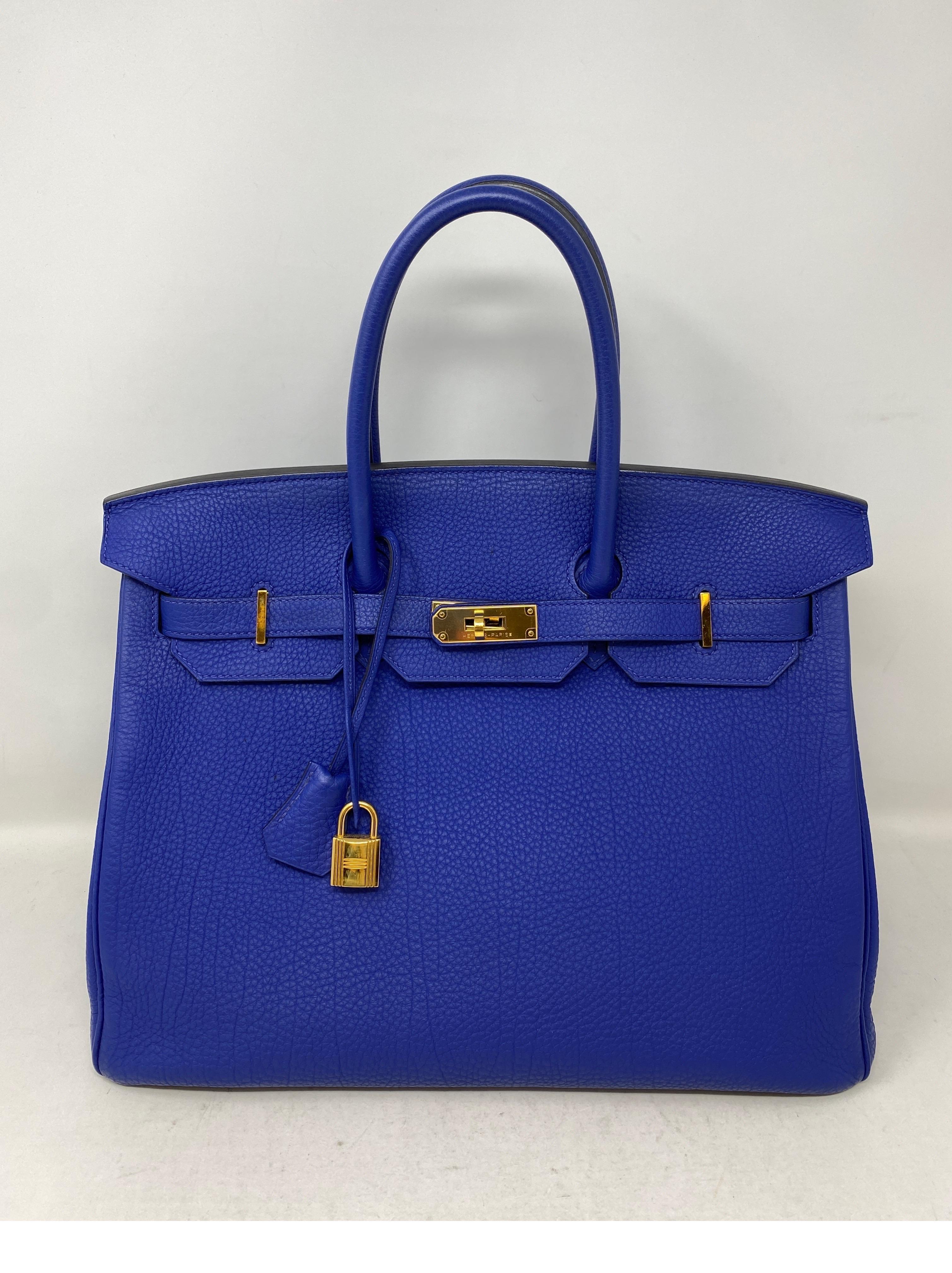 Hermes Blue Electrique Birkin 35 Bag  12