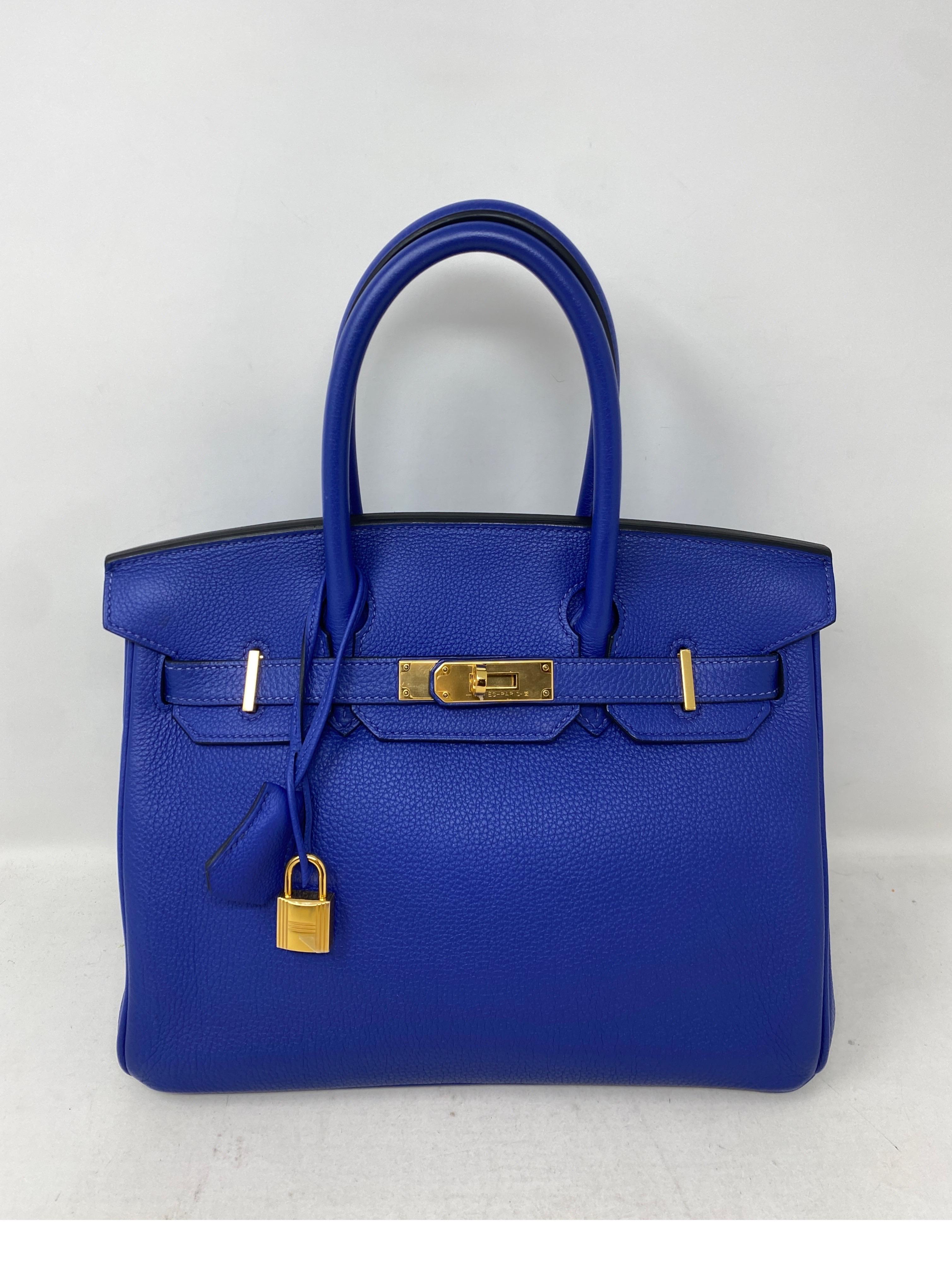 Hermès - Sac Birkin 35 Electrique bleu  12