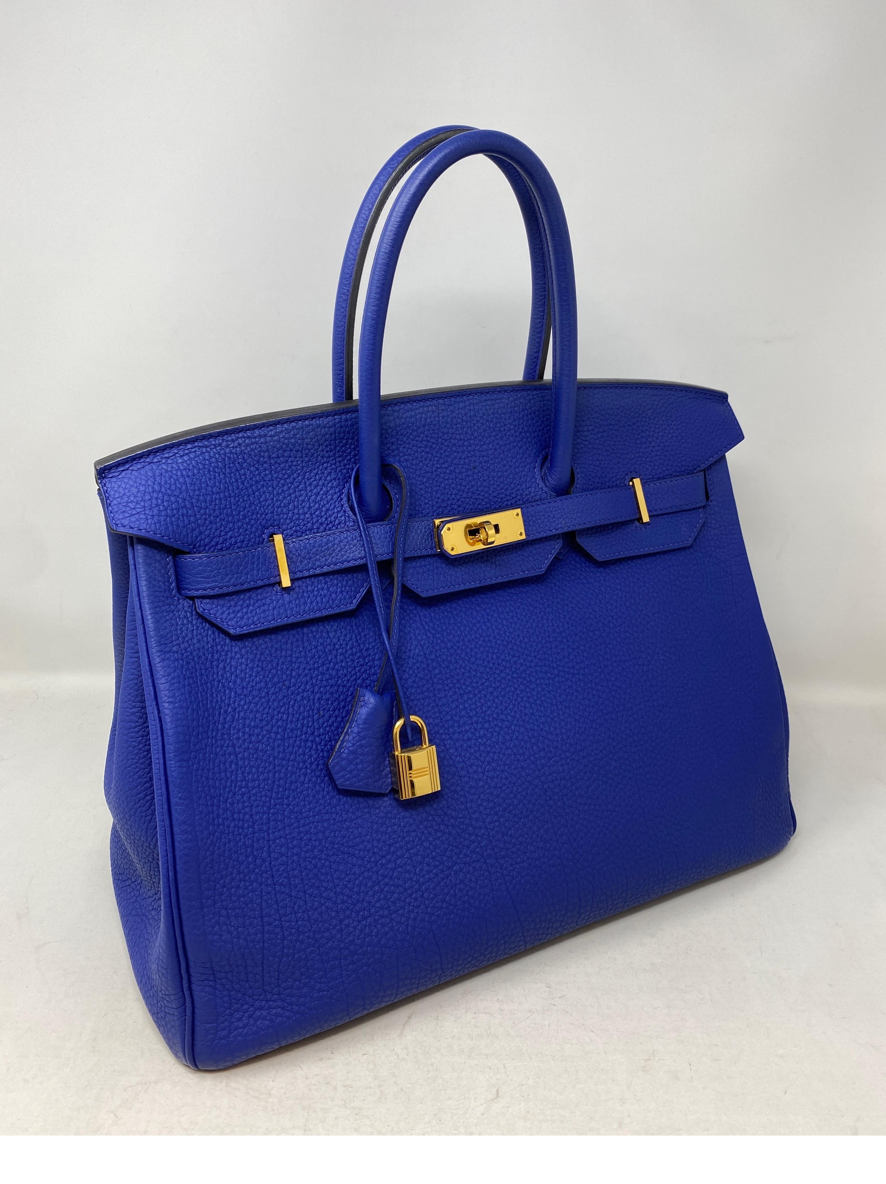 Hermes Blue Electrique Birkin 35 Bag  13