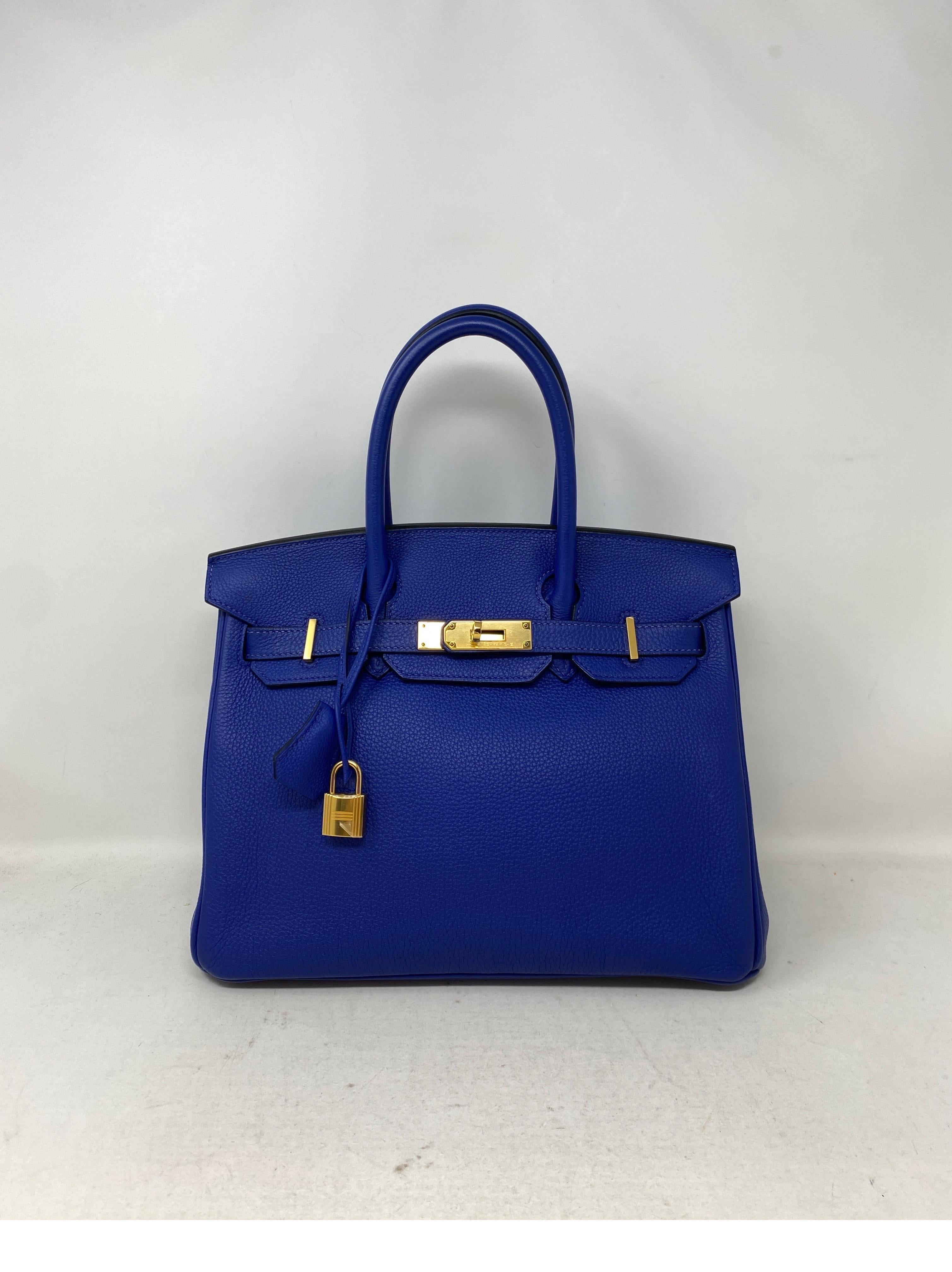 Hermès - Sac Birkin 35 Electrique bleu  13