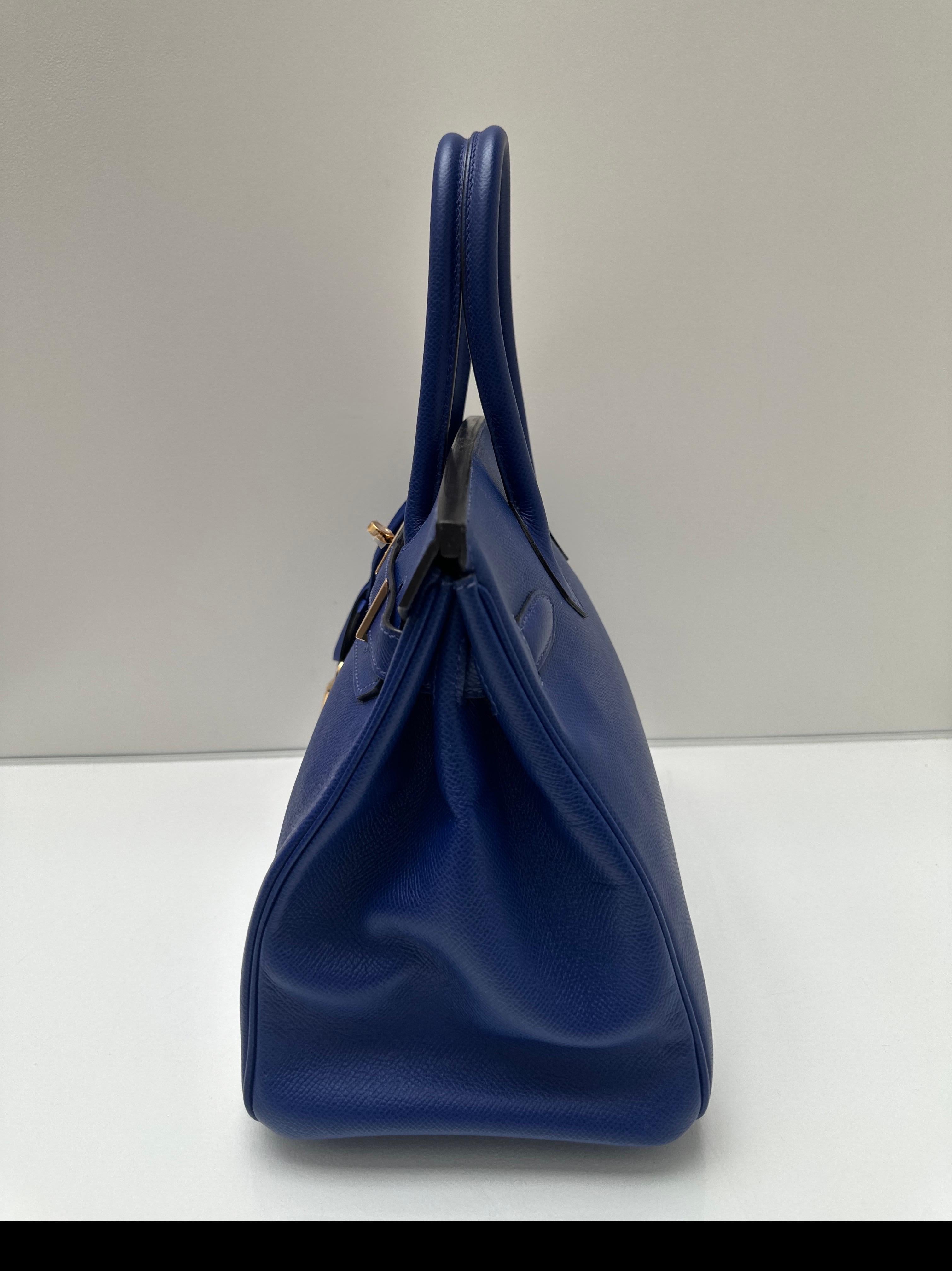 Hermes Blue Electrique Birkin 30 Bag For Sale 13