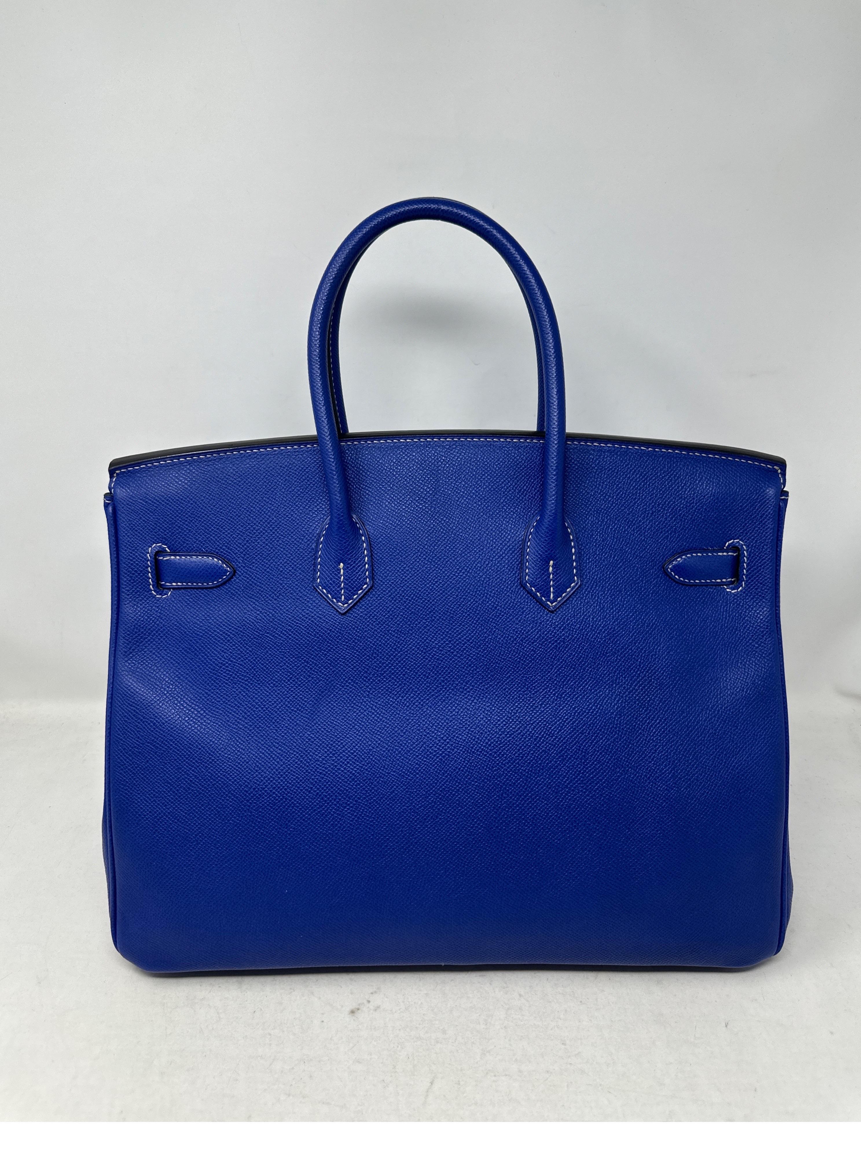 Hermes Blue Electrique Birkin 35 Bag  14