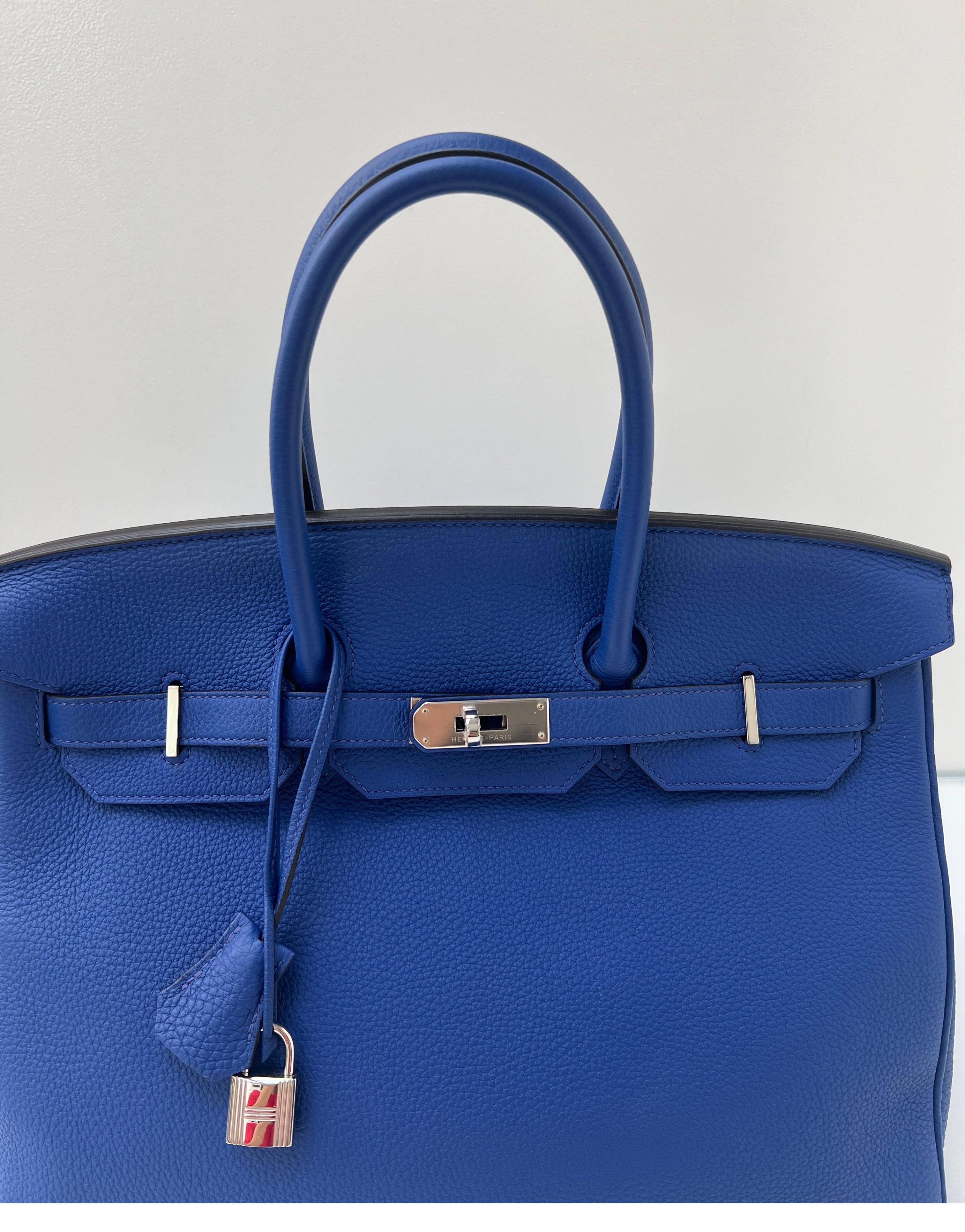 Hermes Blue Electrique Birkin 35 Bag 14